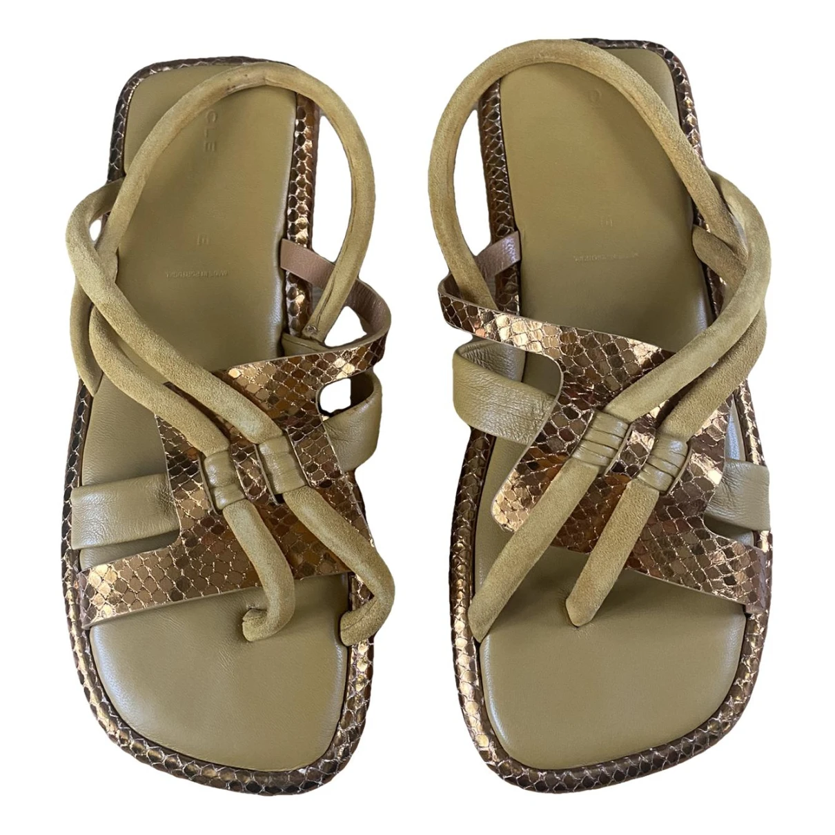 Pre-owned Robert Clergerie Leather Sandal In Gold