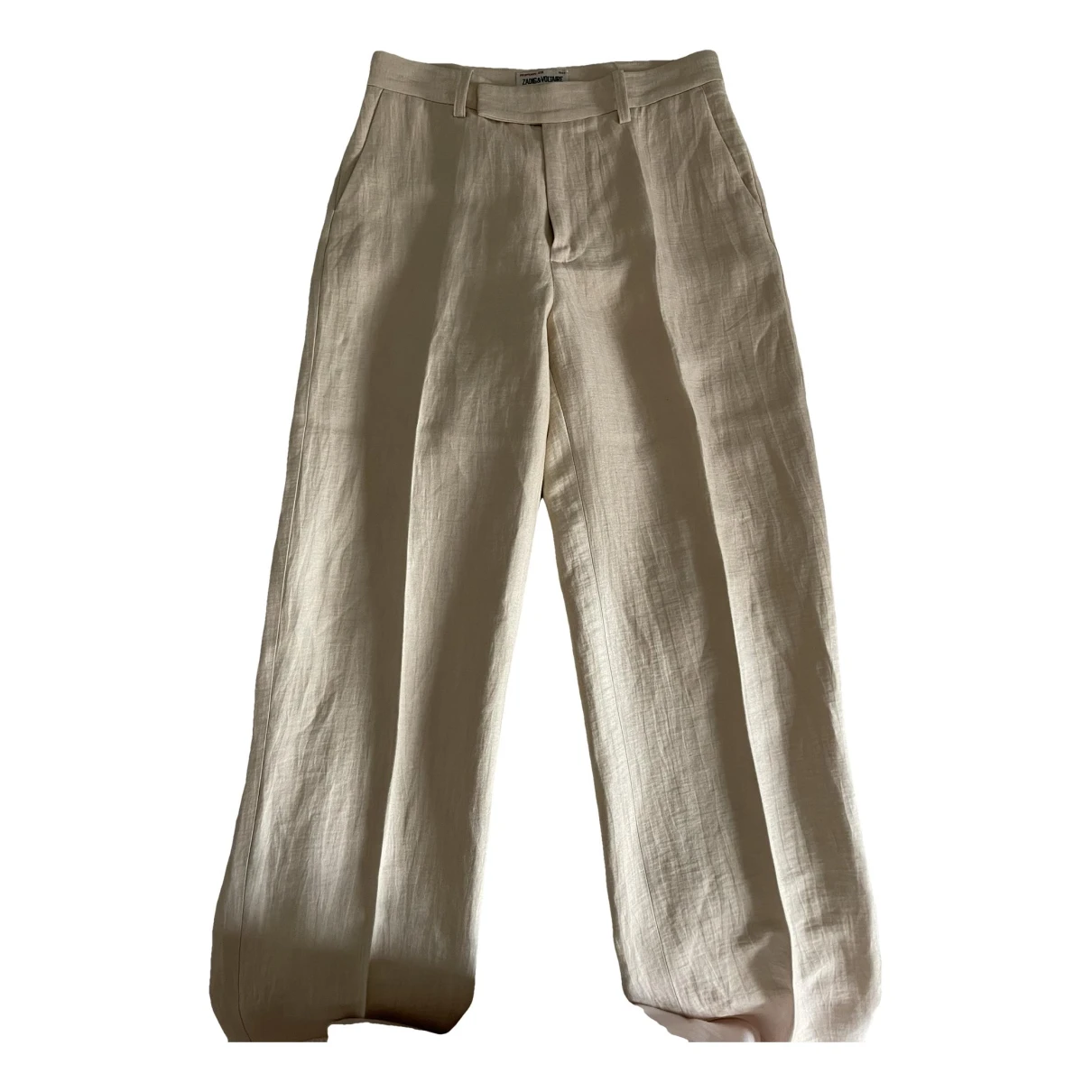 Pre-owned Zadig & Voltaire Linen Trousers In Beige