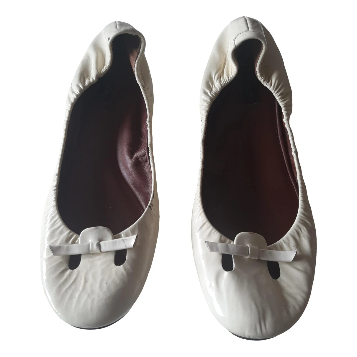 Pre-owned Marc Jacobs Patent Leather Ballet Flats In Camel
