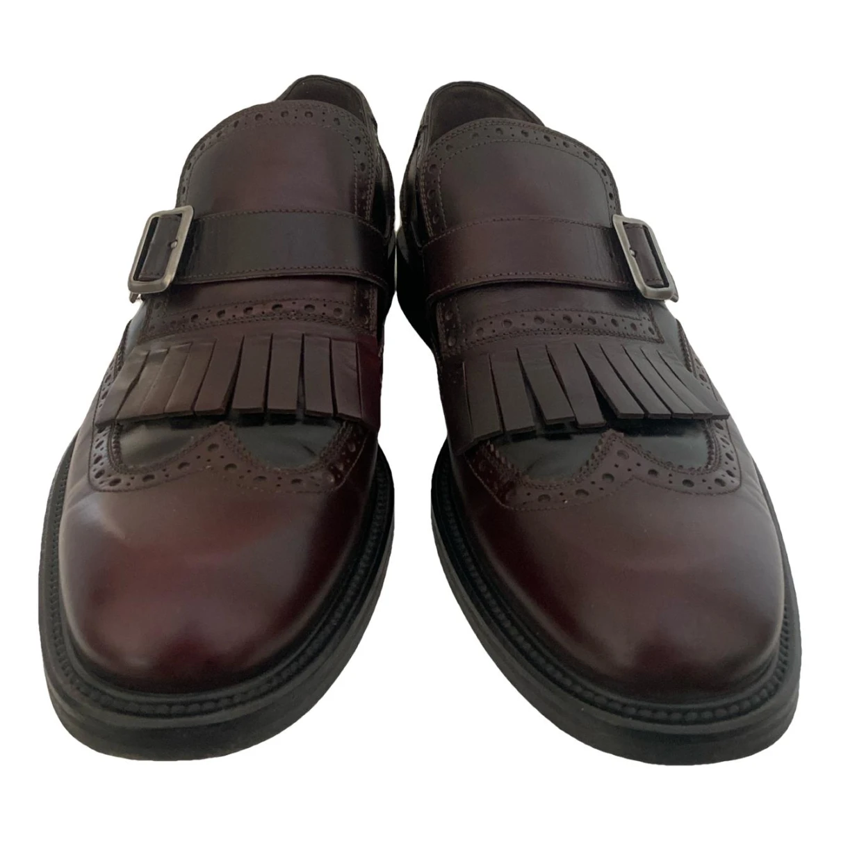 Pre-owned Ferragamo Leather Lace Ups In Burgundy