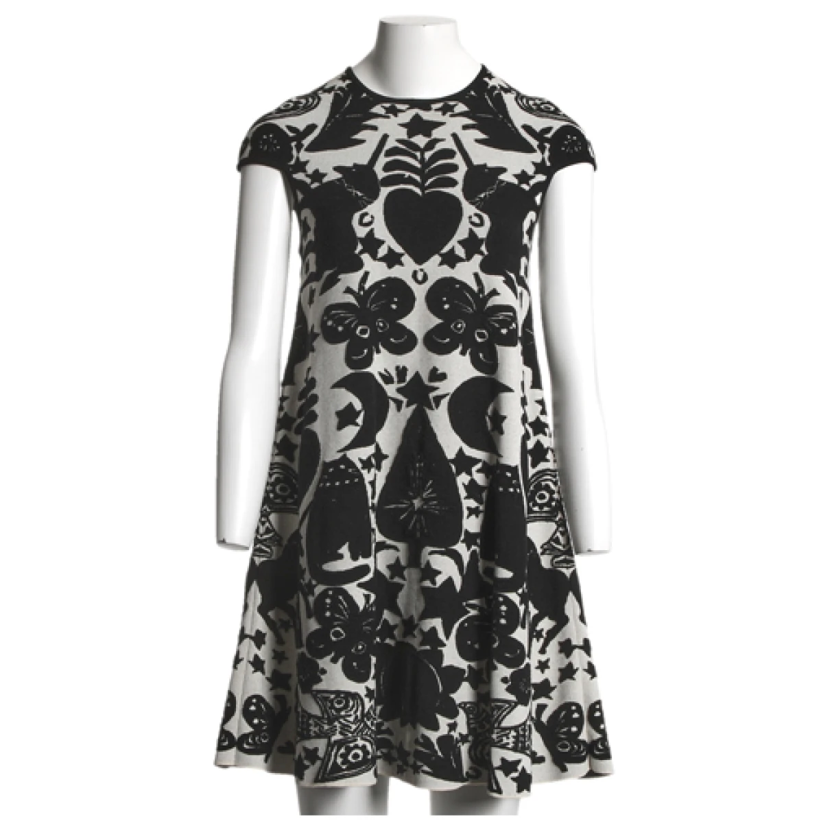 Pre-owned Alexander Mcqueen Wool Mid-length Dress In Multicolour