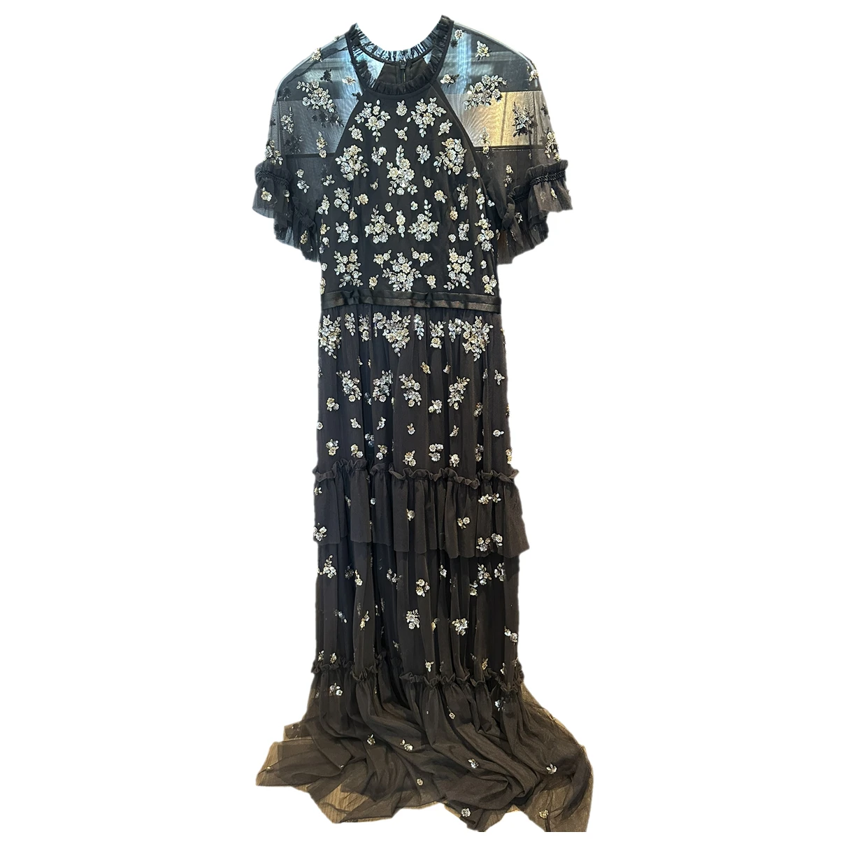 Pre-owned Needle & Thread Maxi Dress In Black