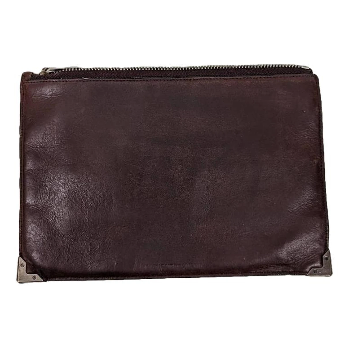 Pre-owned Alexander Wang Leather Clutch Bag In Brown