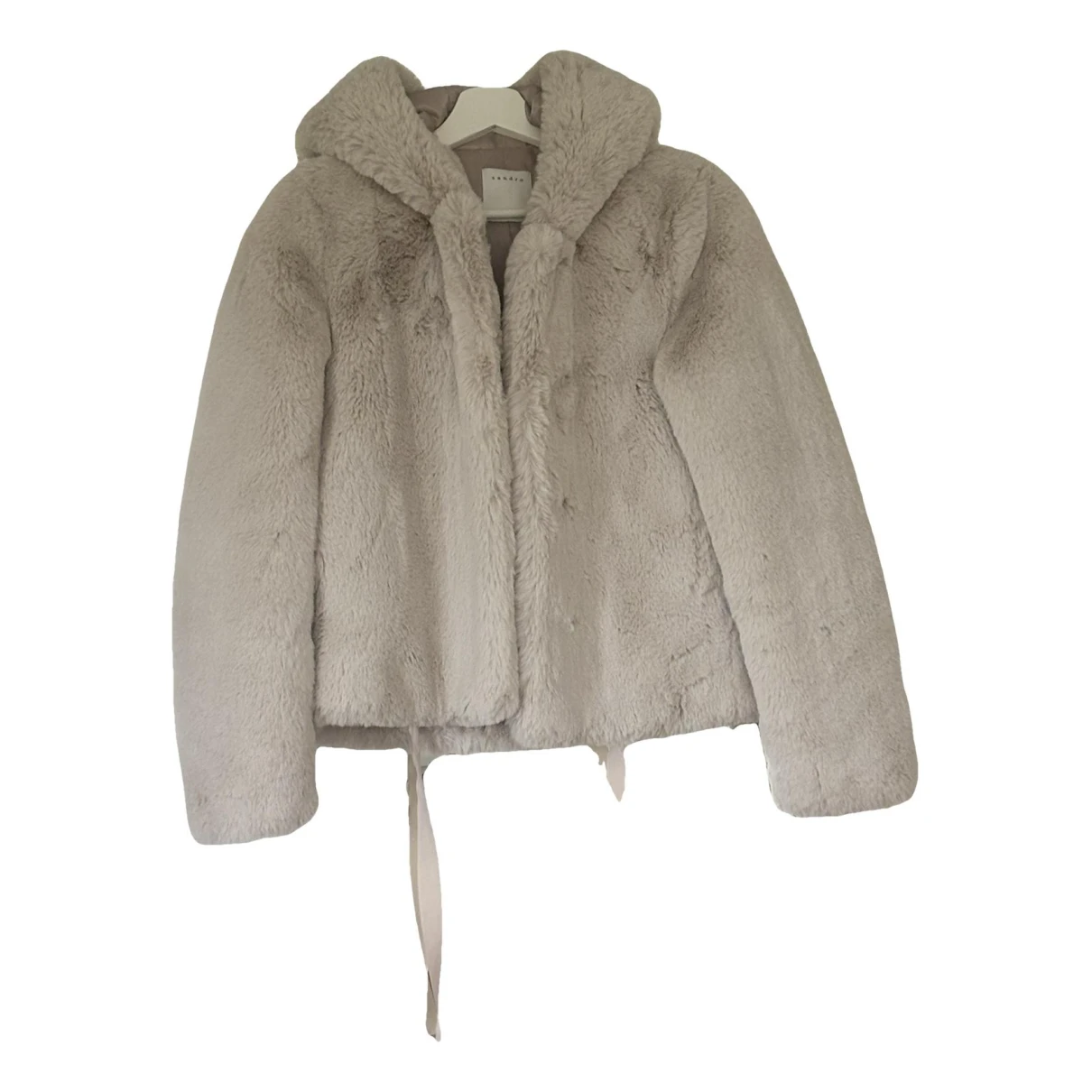 Pre-owned Sandro Fall Winter 2020 Faux Fur Coat In Beige