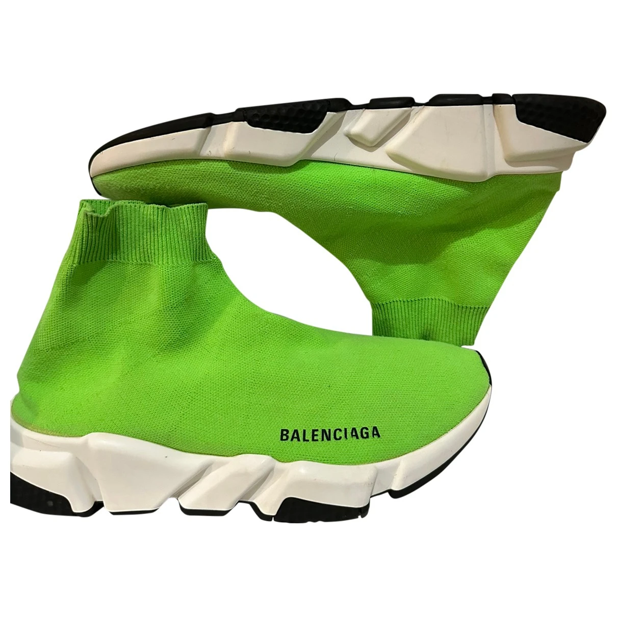 Pre-owned Balenciaga Speed Low Trainers In Green