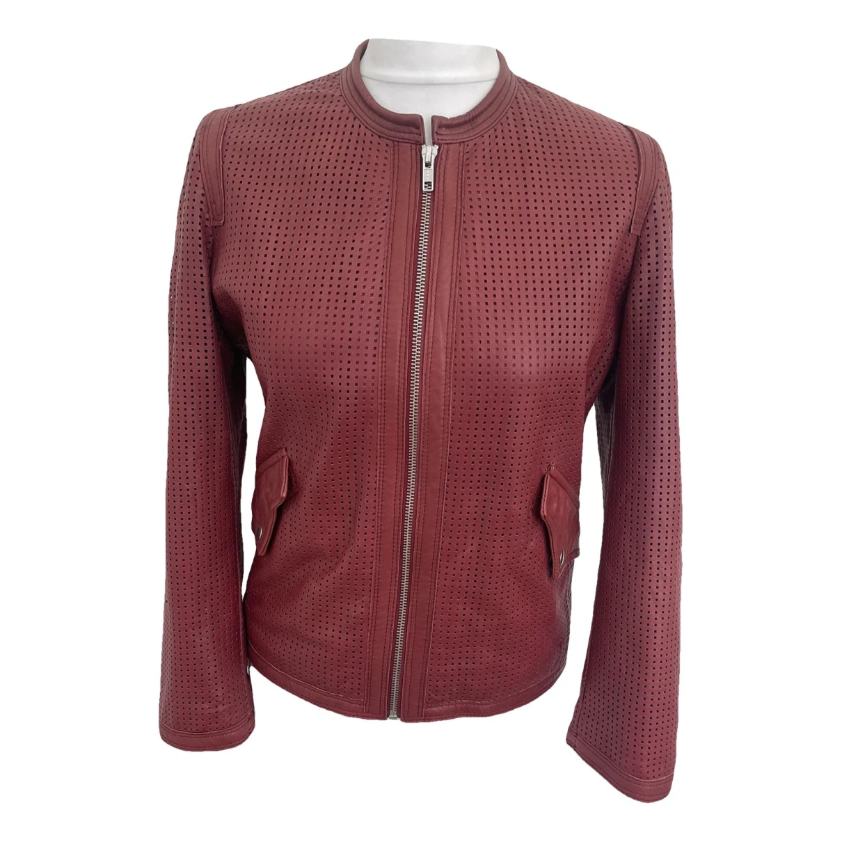 Pre-owned Isabel Marant Étoile Leather Jacket In Burgundy