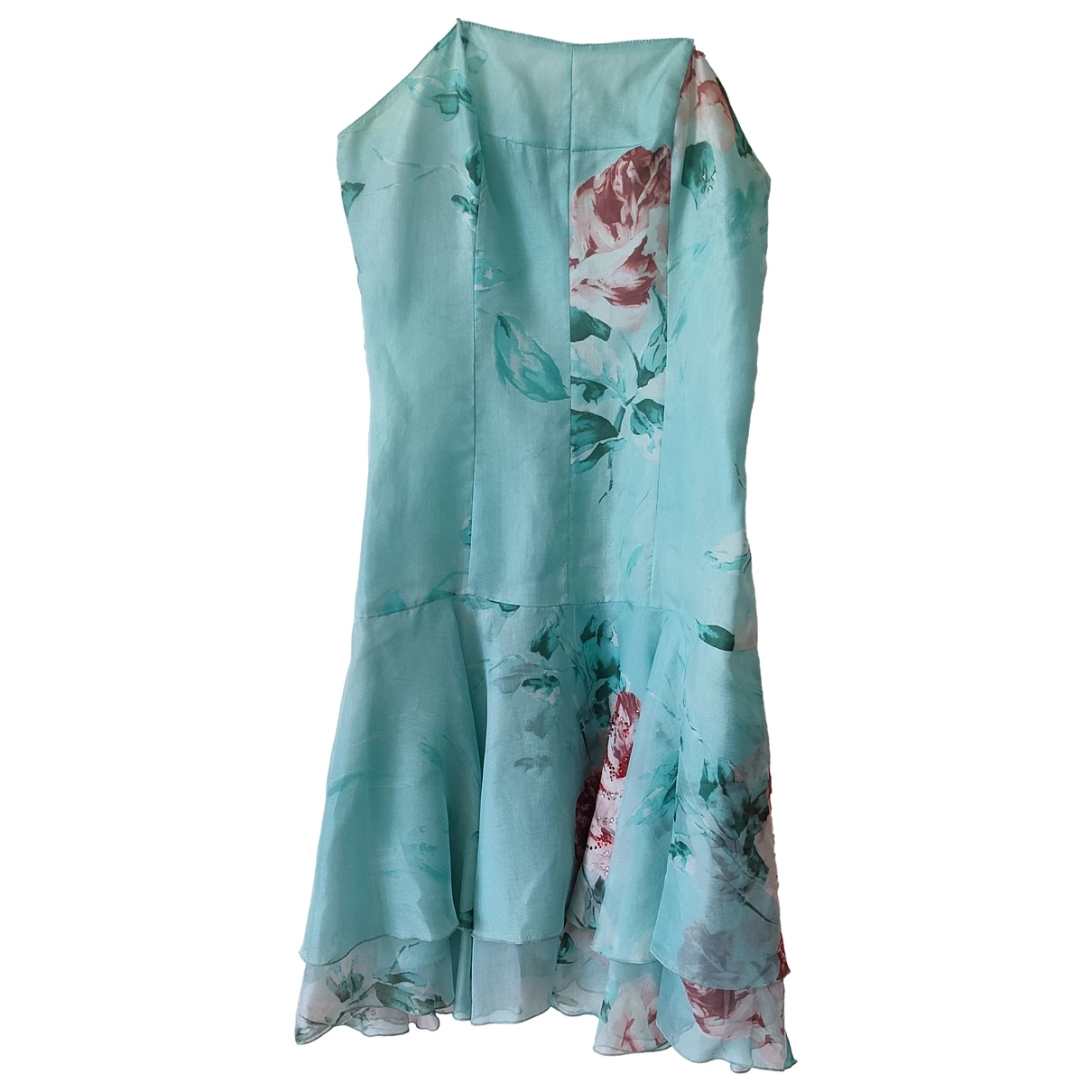 Pre-owned Blumarine Silk Mid-length Dress In Turquoise