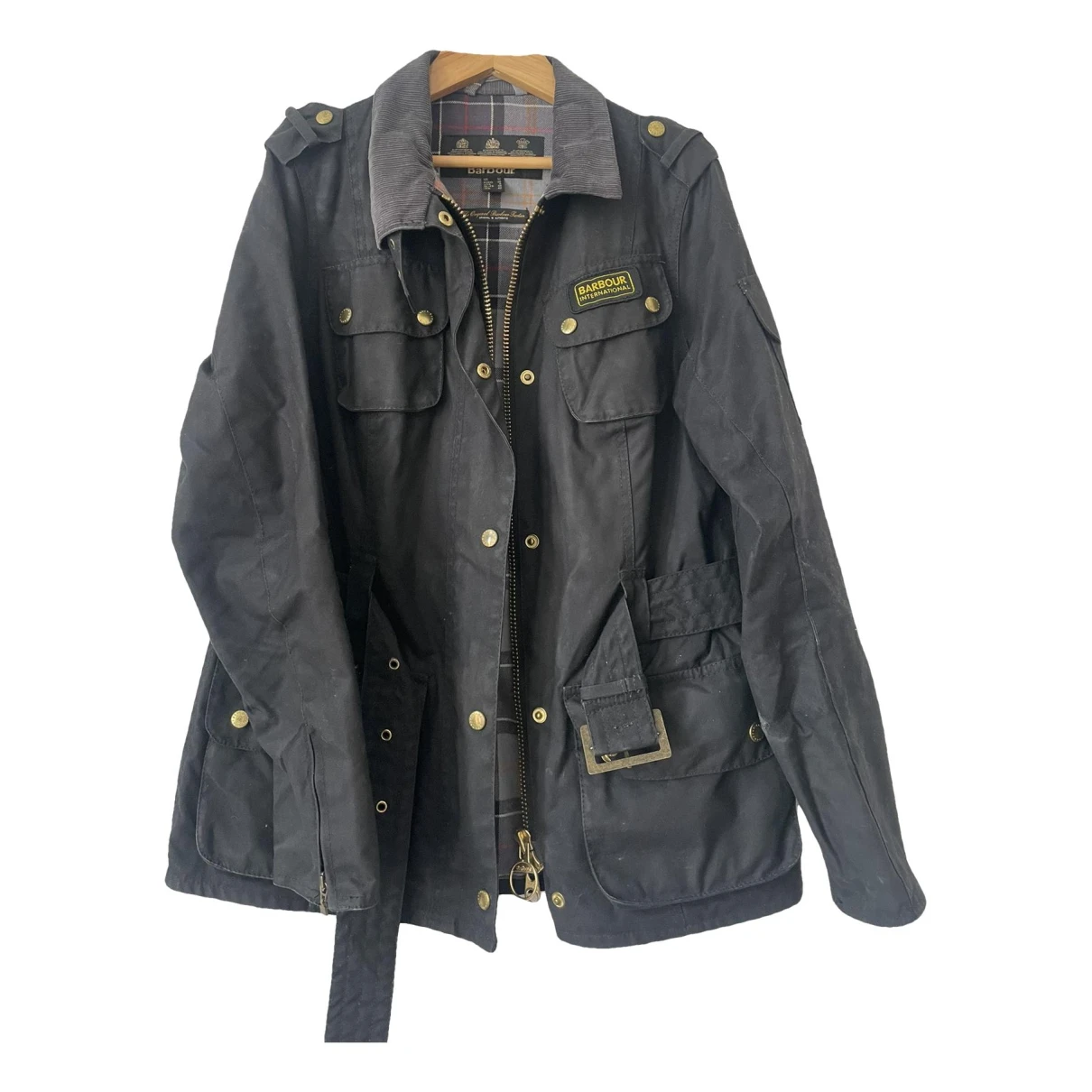 Pre-owned Barbour Caban In Black