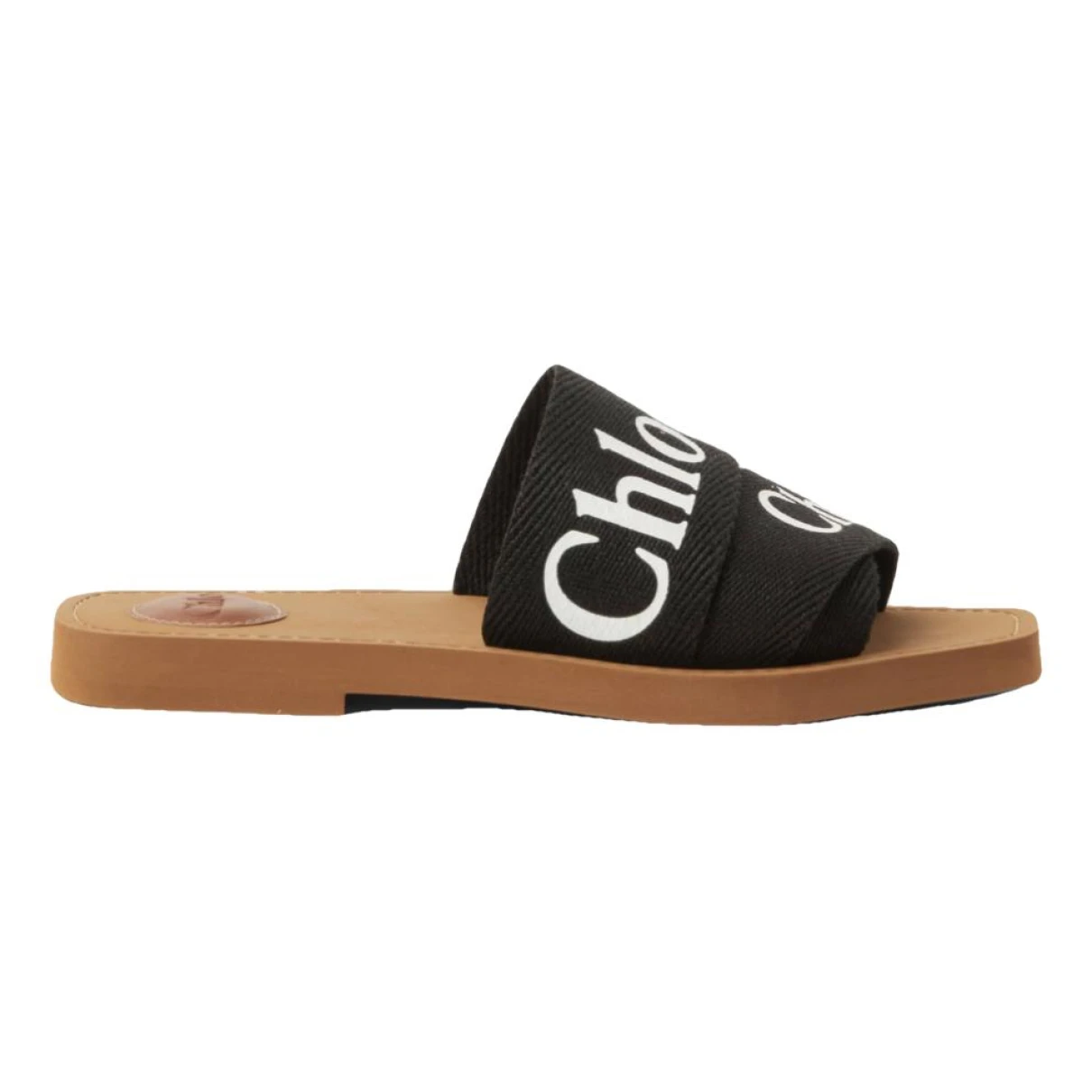 Pre-owned Chloé Woody Cloth Mules In Black