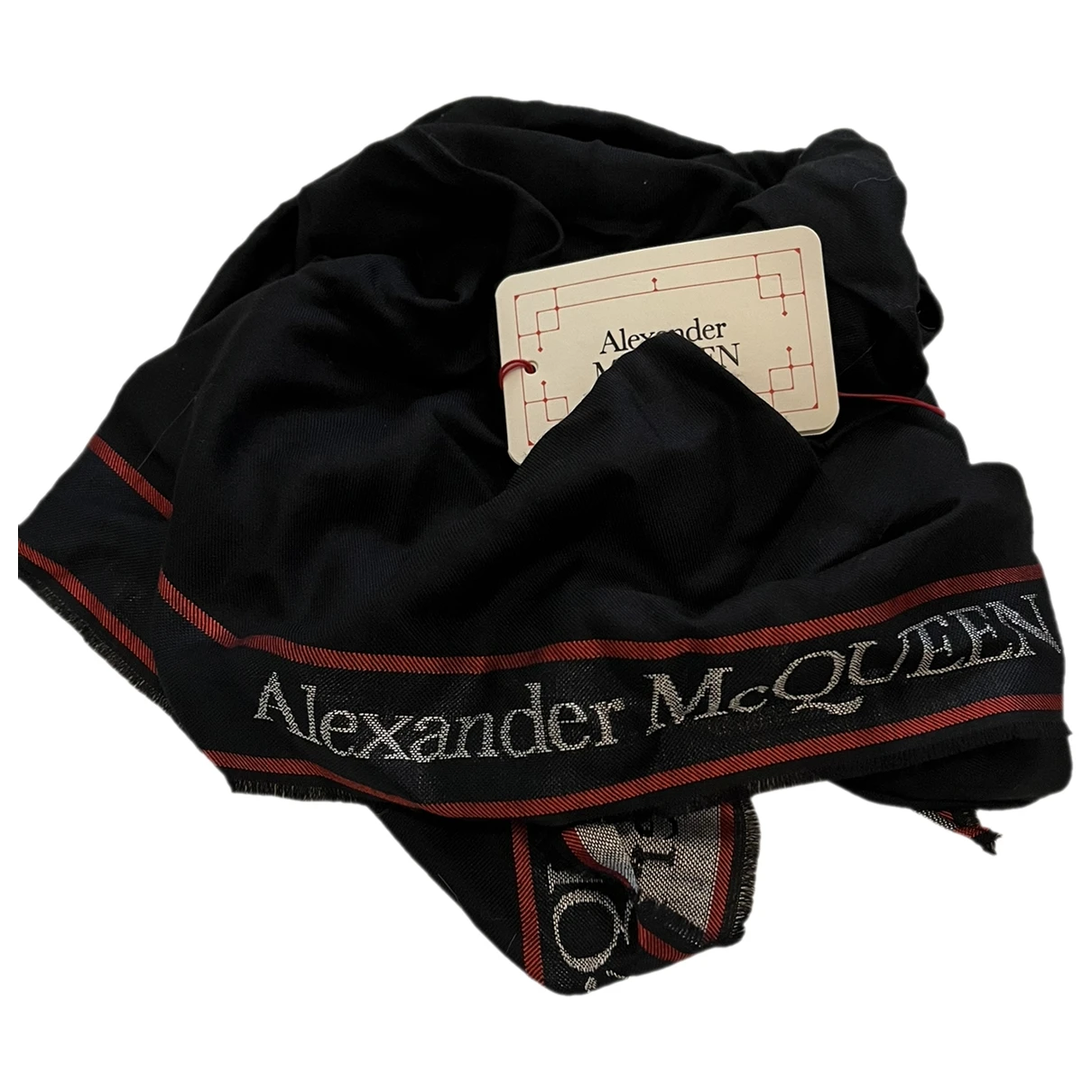 Pre-owned Alexander Mcqueen Silk Scarf & Pocket Square In Black