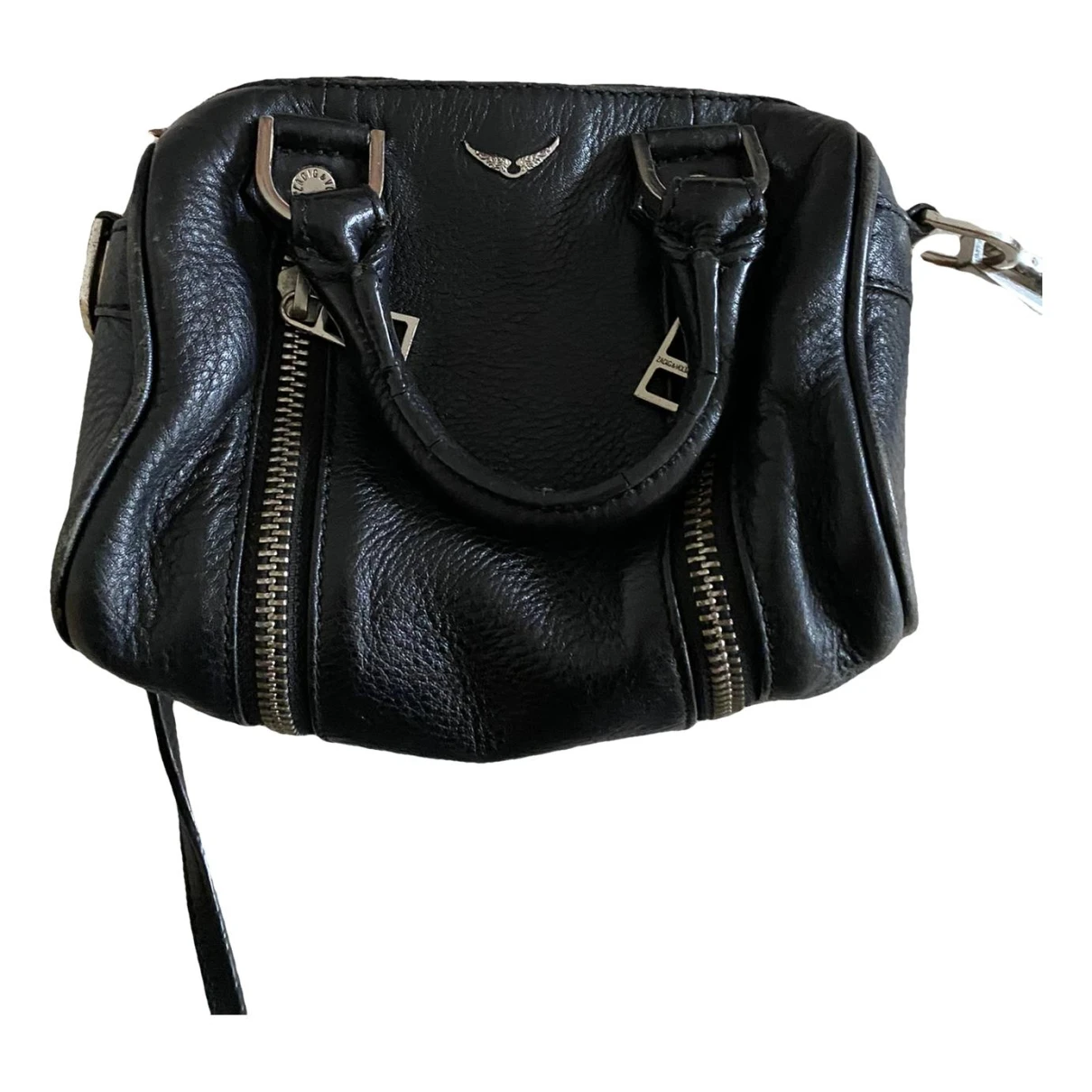 Pre-owned Zadig & Voltaire Sunny Leather Crossbody Bag In Black