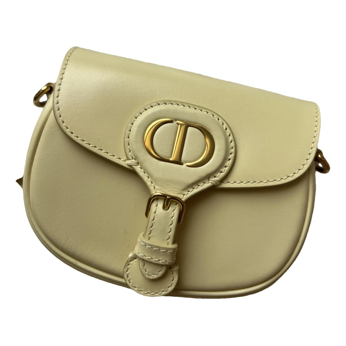 Pre-owned Dior Bobby Leather Crossbody Bag In Yellow