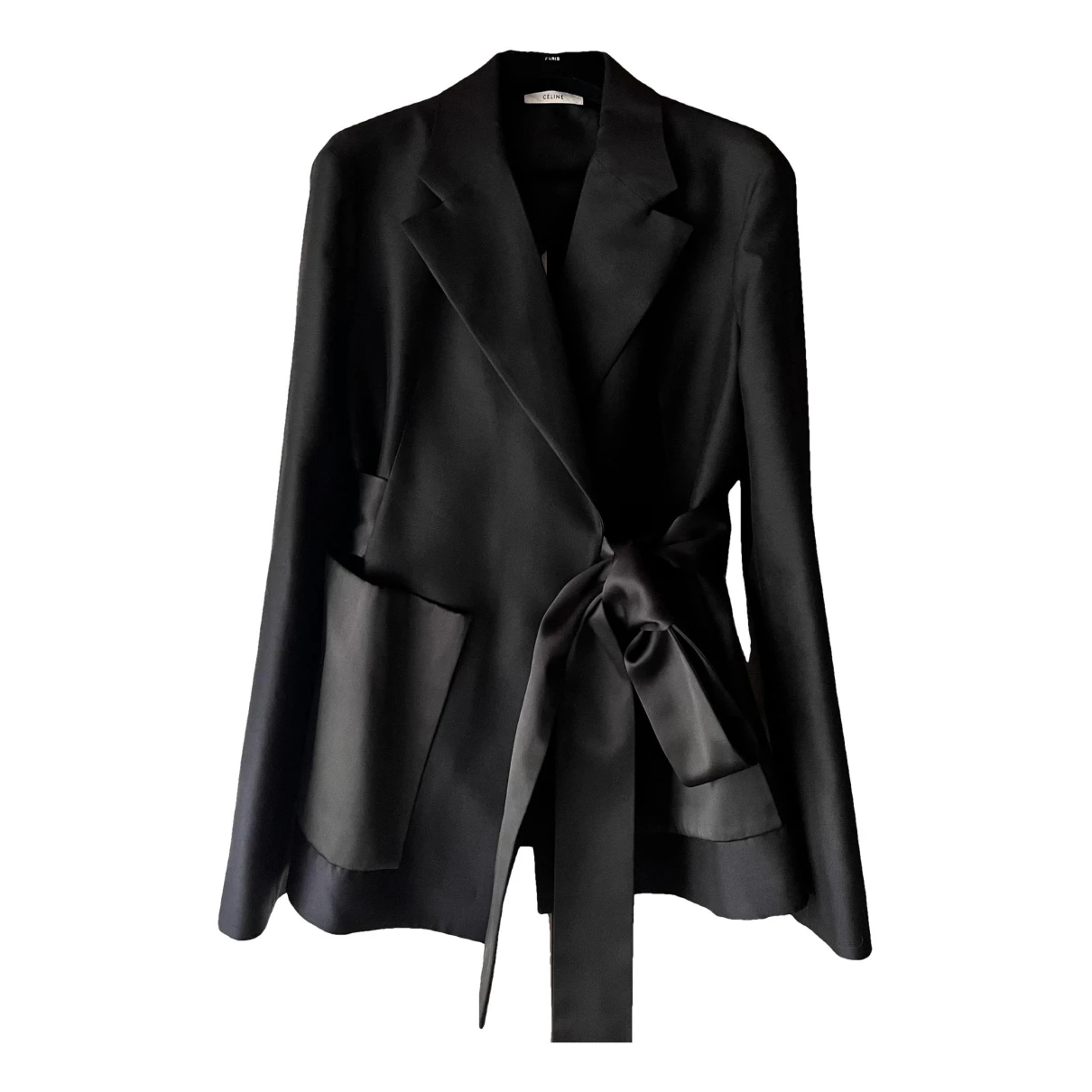 Pre-owned Celine Silk Jacket In Black
