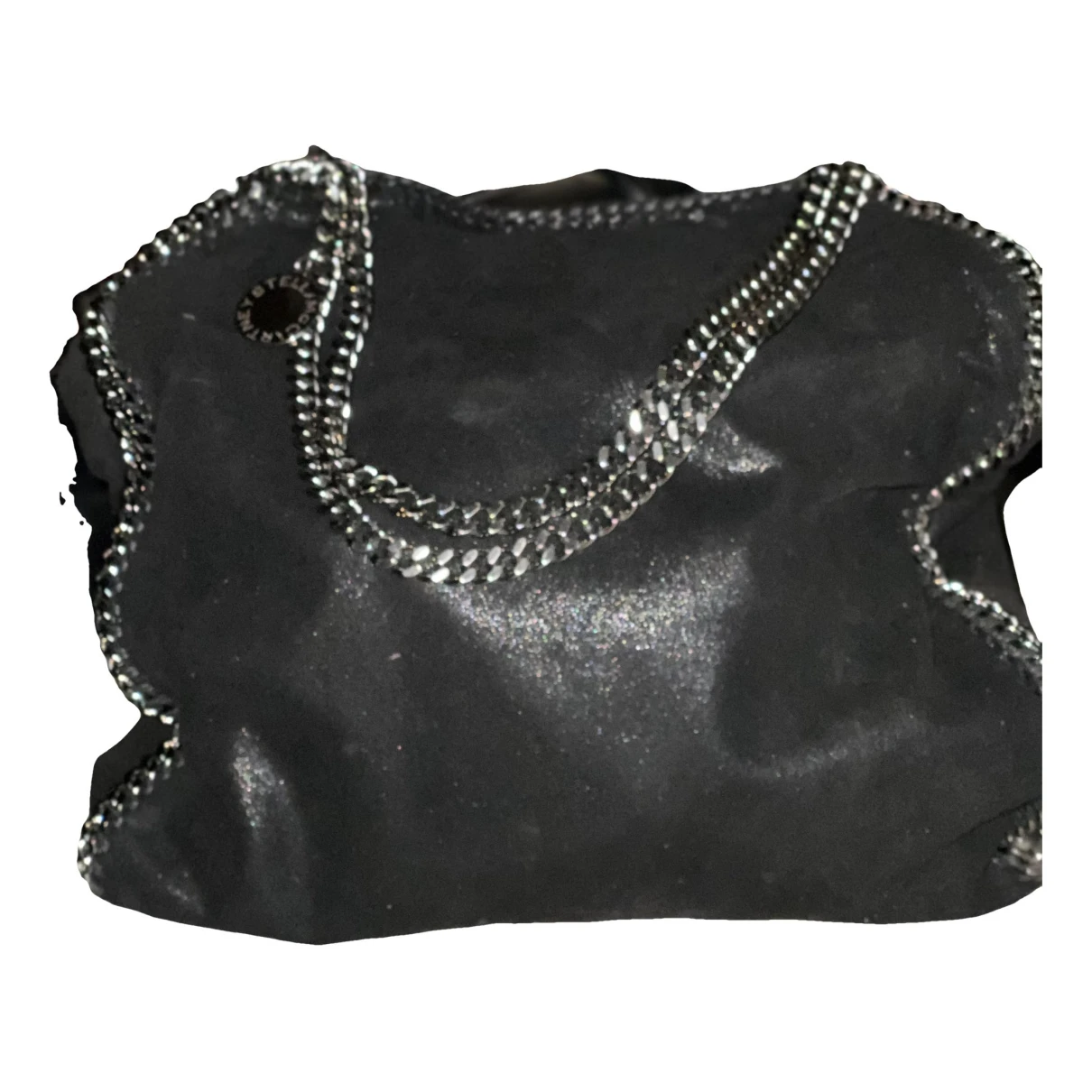 Pre-owned Stella Mccartney Logo Vegan Leather Handbag In Black