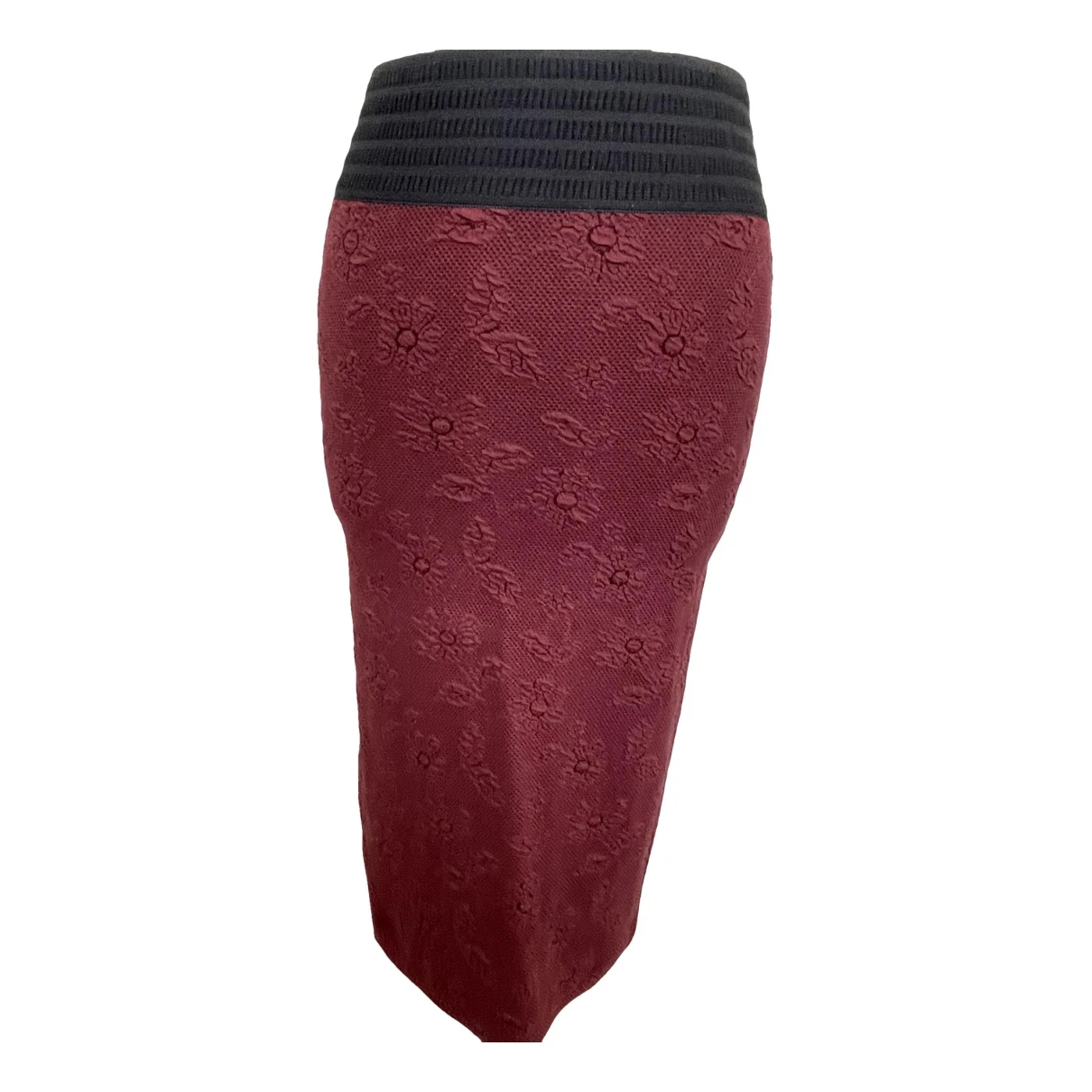 Pre-owned Ganni Mid-length Skirt In Burgundy
