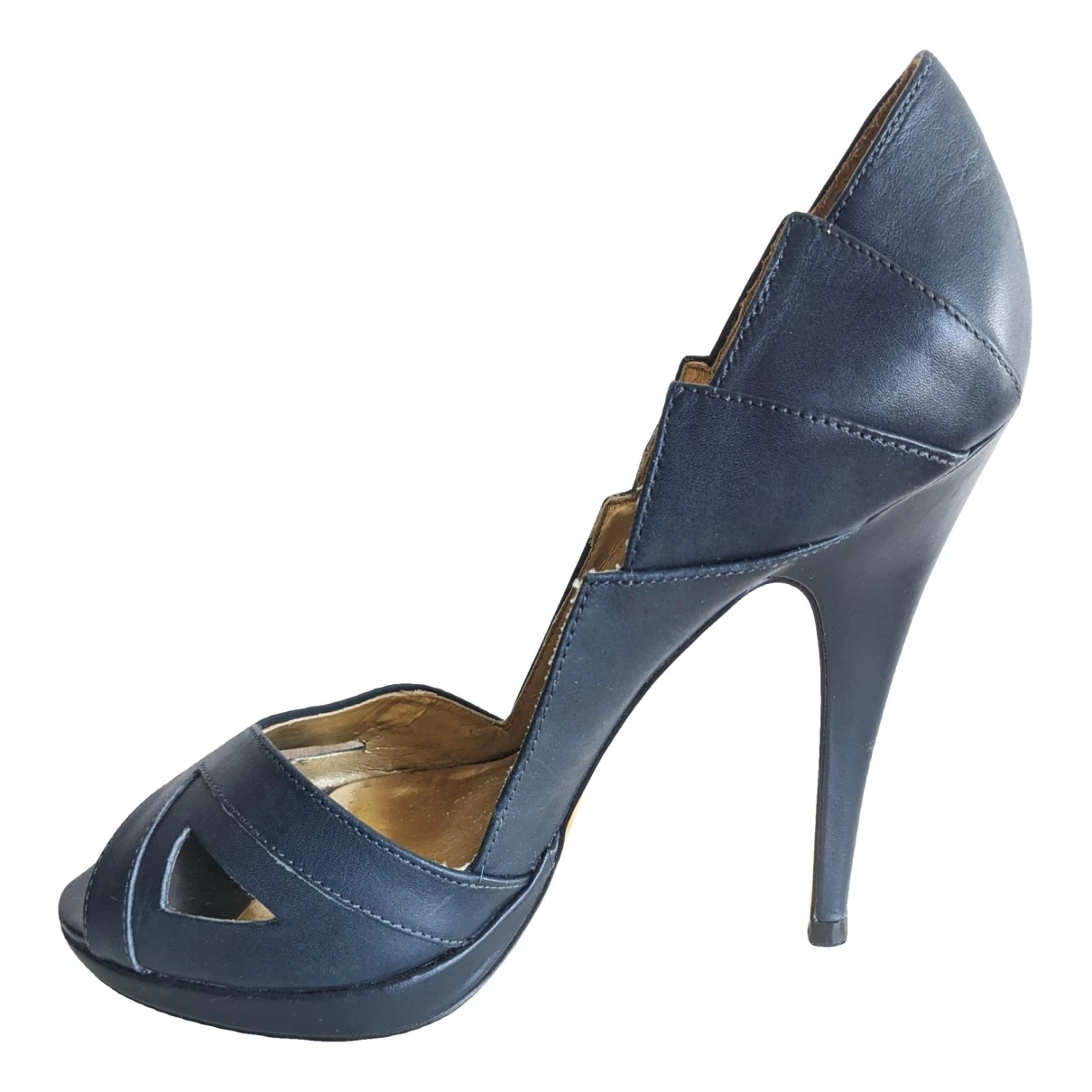 Pre-owned Ted Baker Leather Heels In Navy