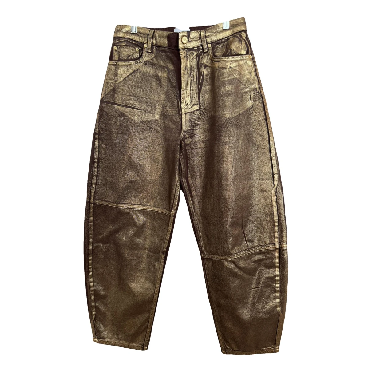 Pre-owned Ganni Jeans In Gold