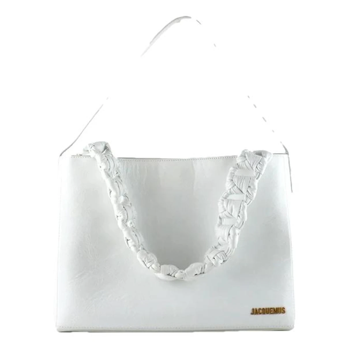 Pre-owned Jacquemus Le Sac Noeud Leather Tote In White