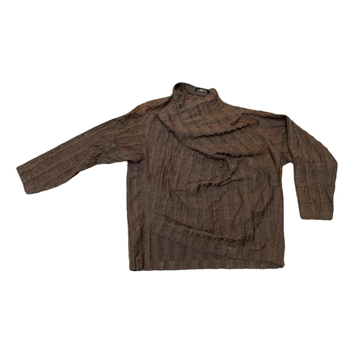 Pre-owned Issey Miyake Silk Shirt In Brown