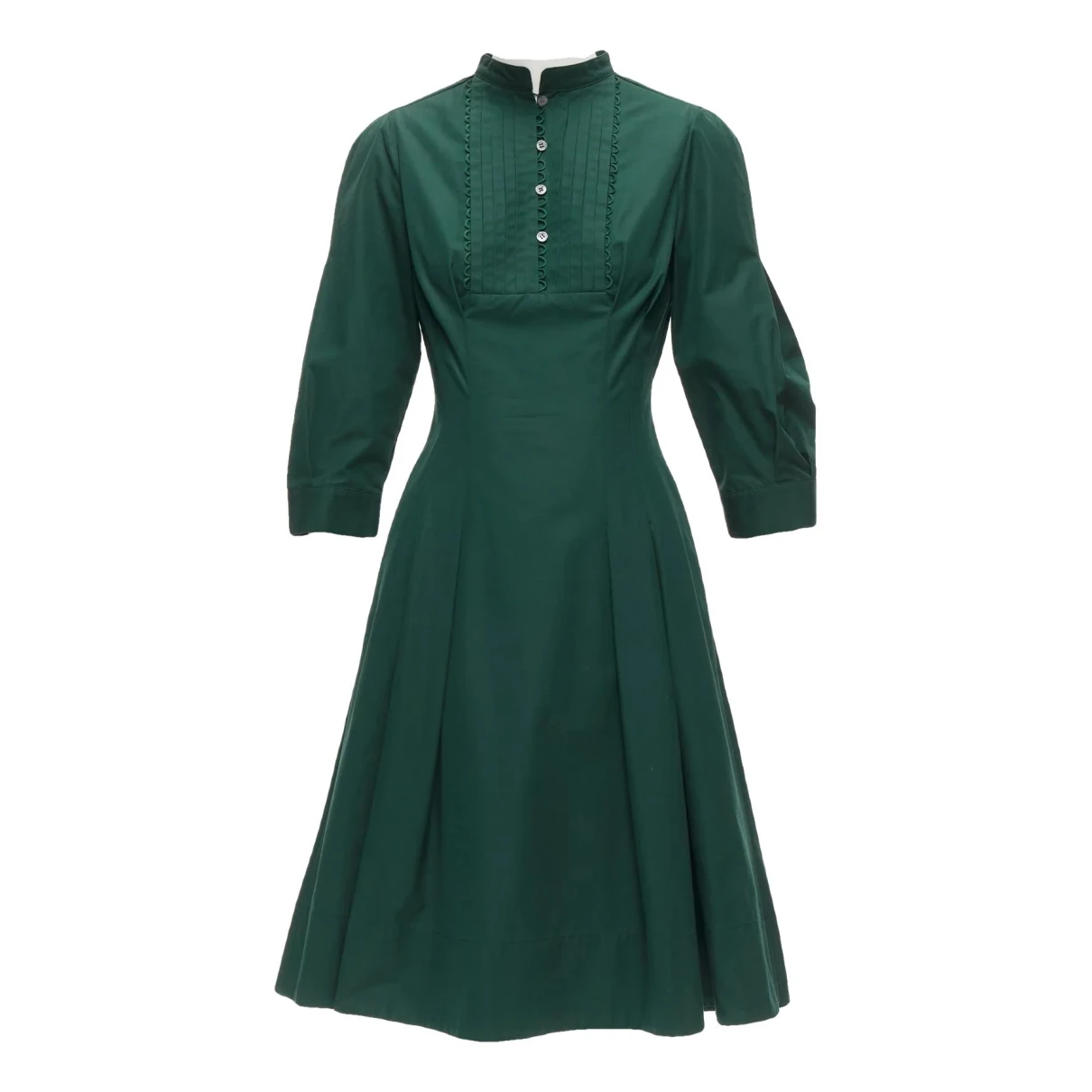 Pre-owned Oscar De La Renta Mid-length Dress In Green