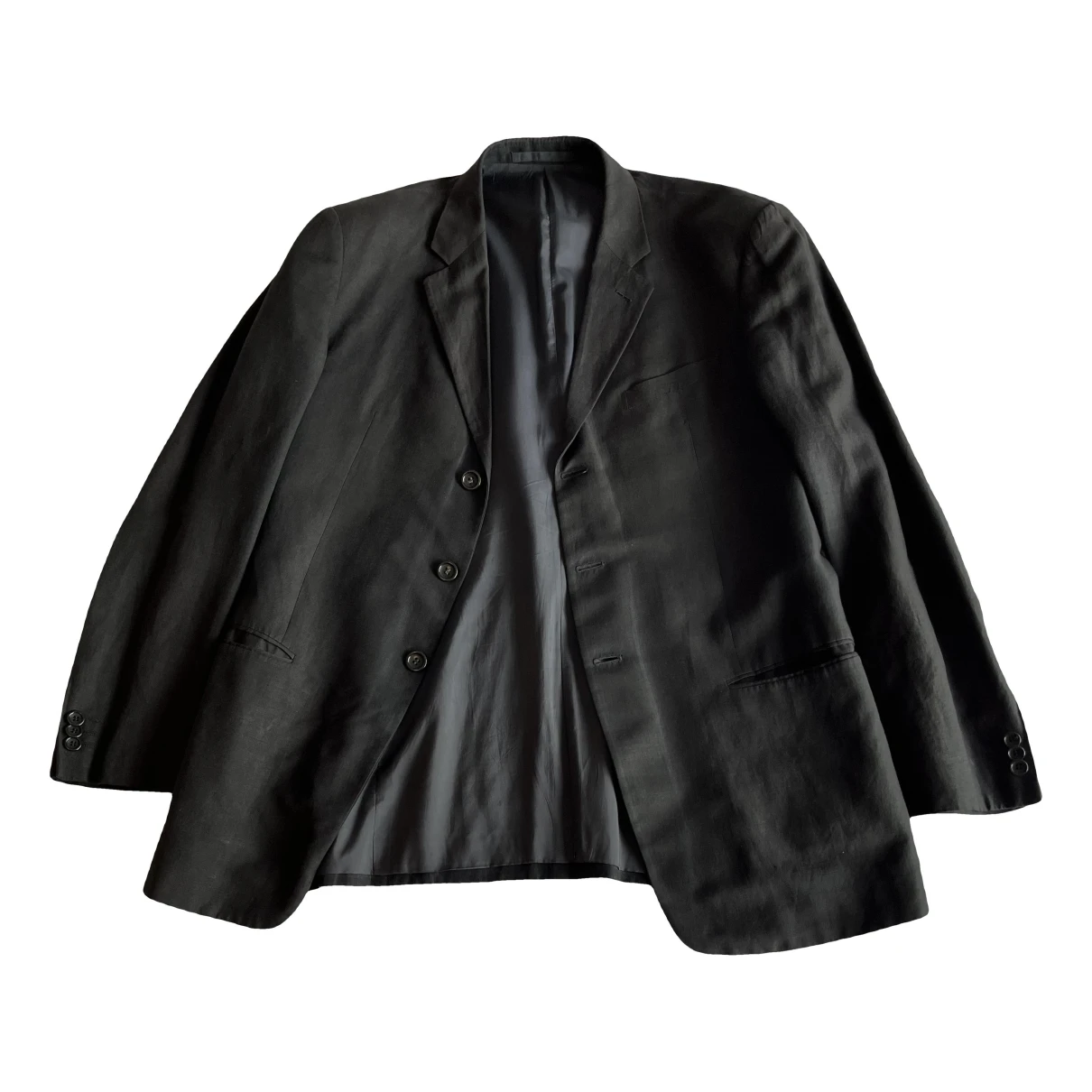 Pre-owned Armani Collezioni Linen Suit In Black