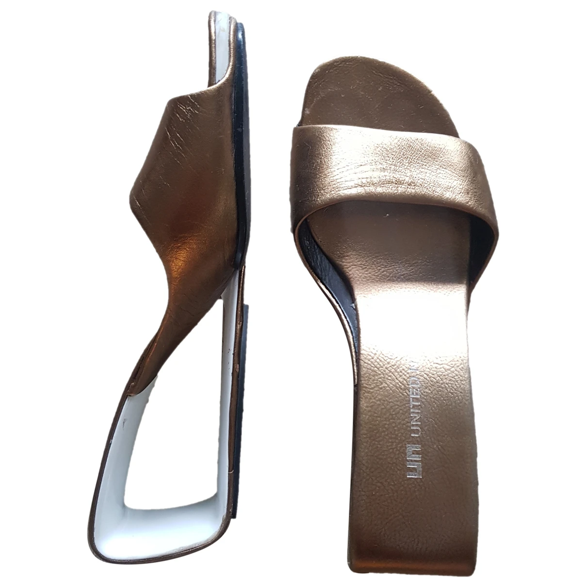 Pre-owned United Nude Leather Heels In Metallic