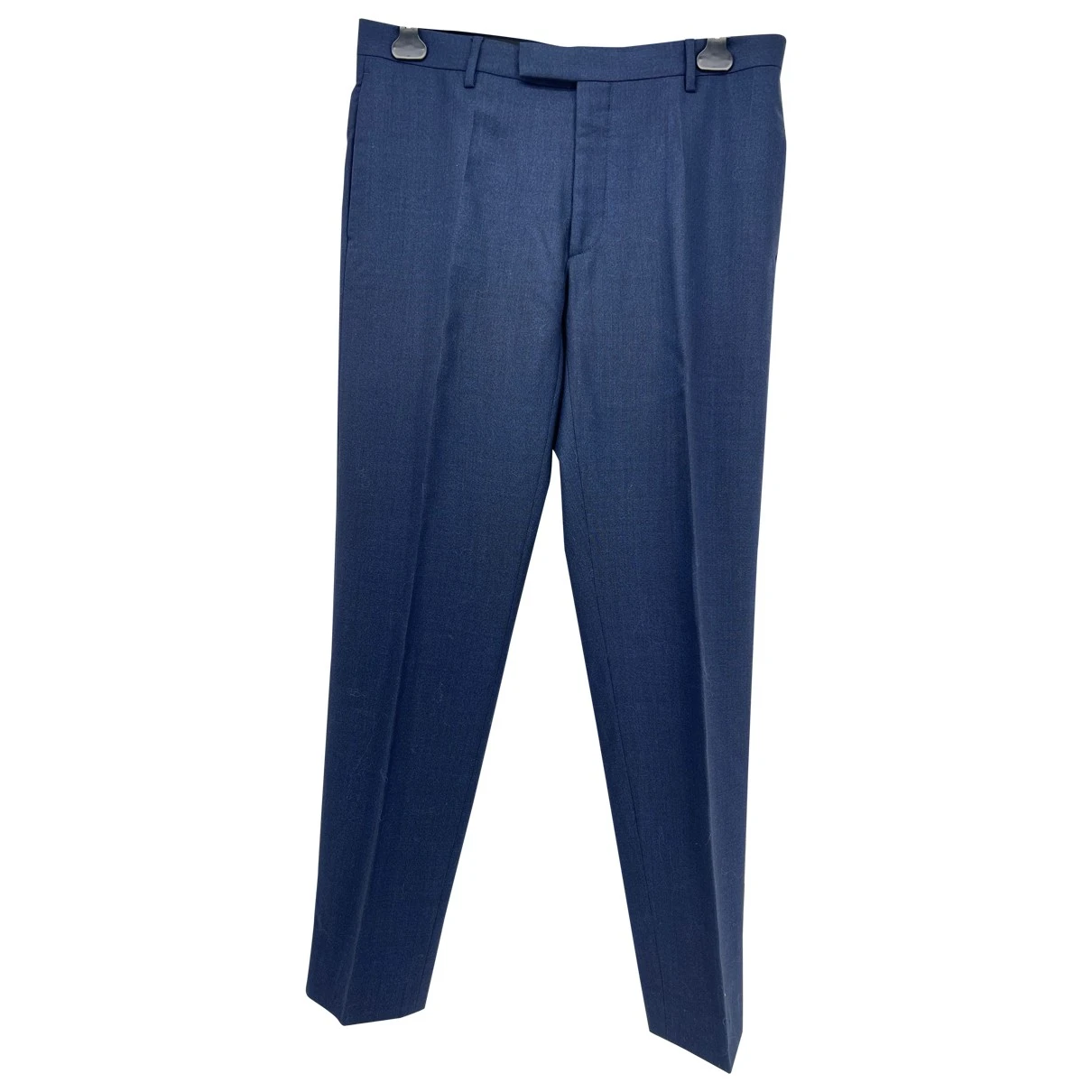 Pre-owned Dior Wool Trousers In Blue
