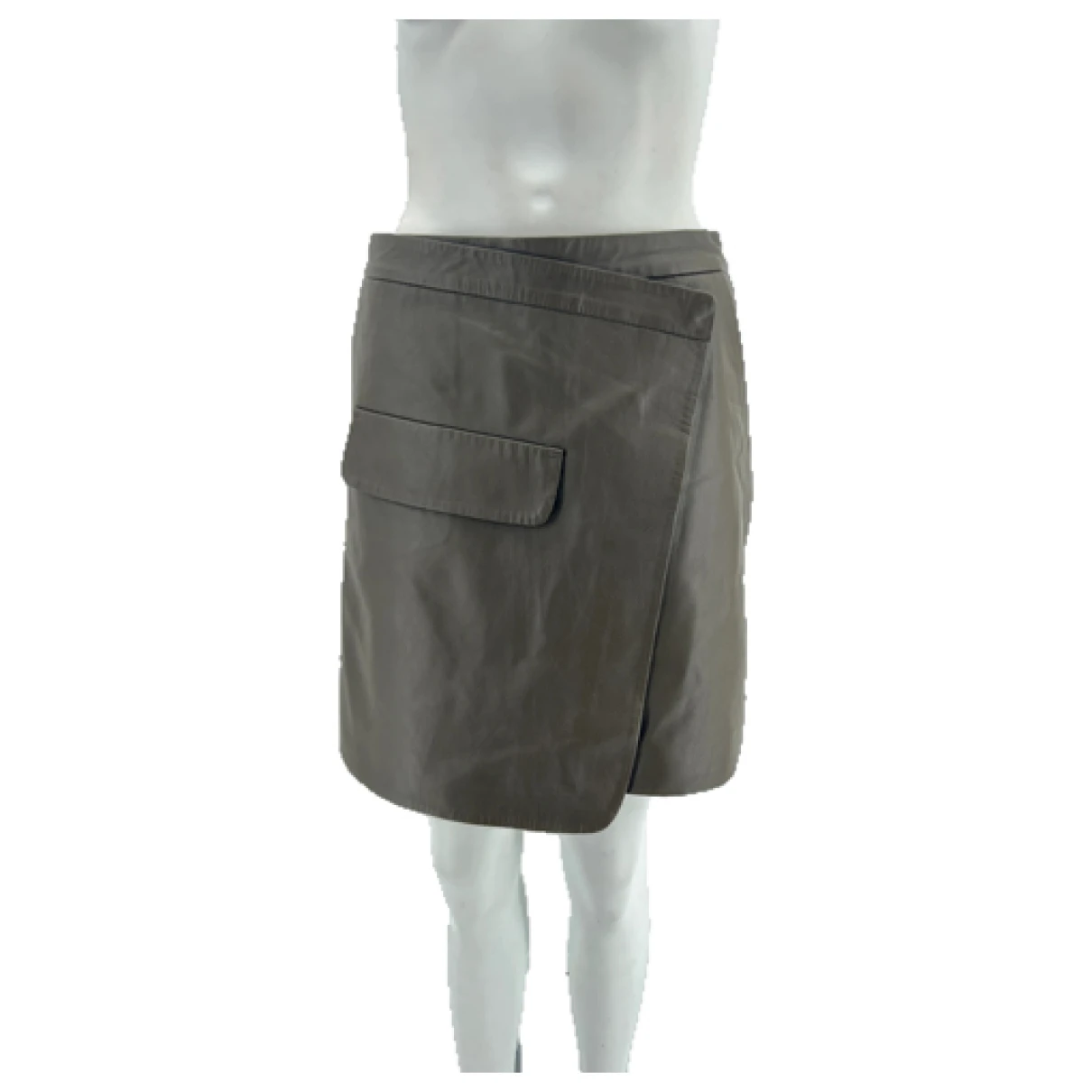 Pre-owned Munthe Leather Mini Skirt In Brown
