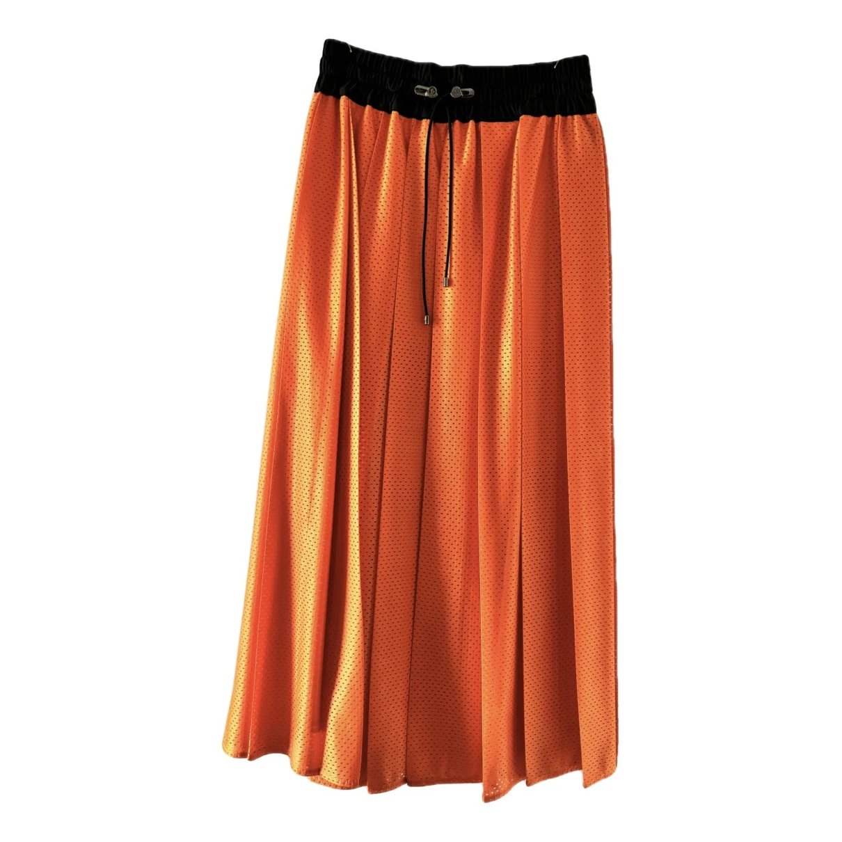 Pre-owned Moncler Maxi Skirt In Orange