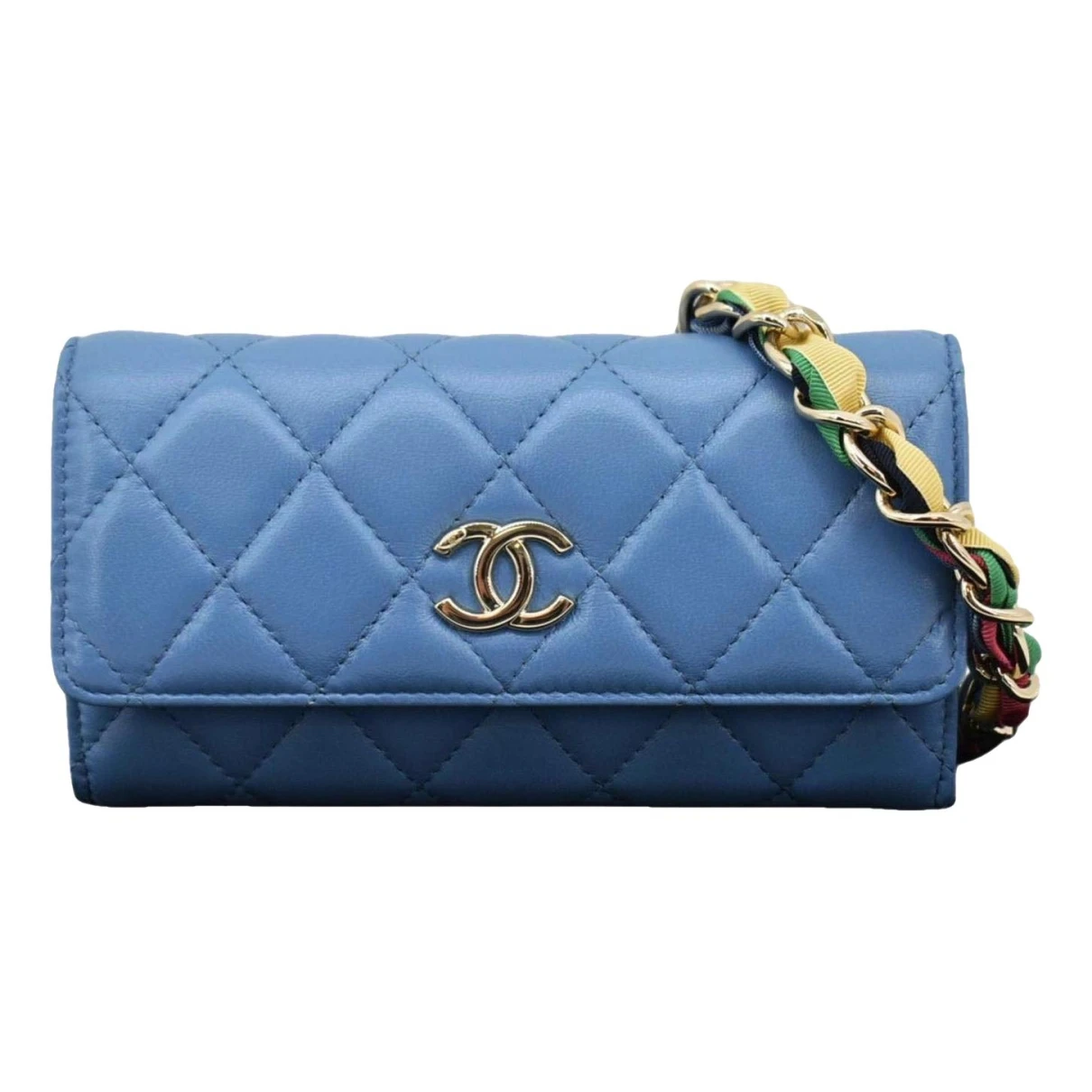 Pre-owned Chanel Leather Crossbody Bag In Blue