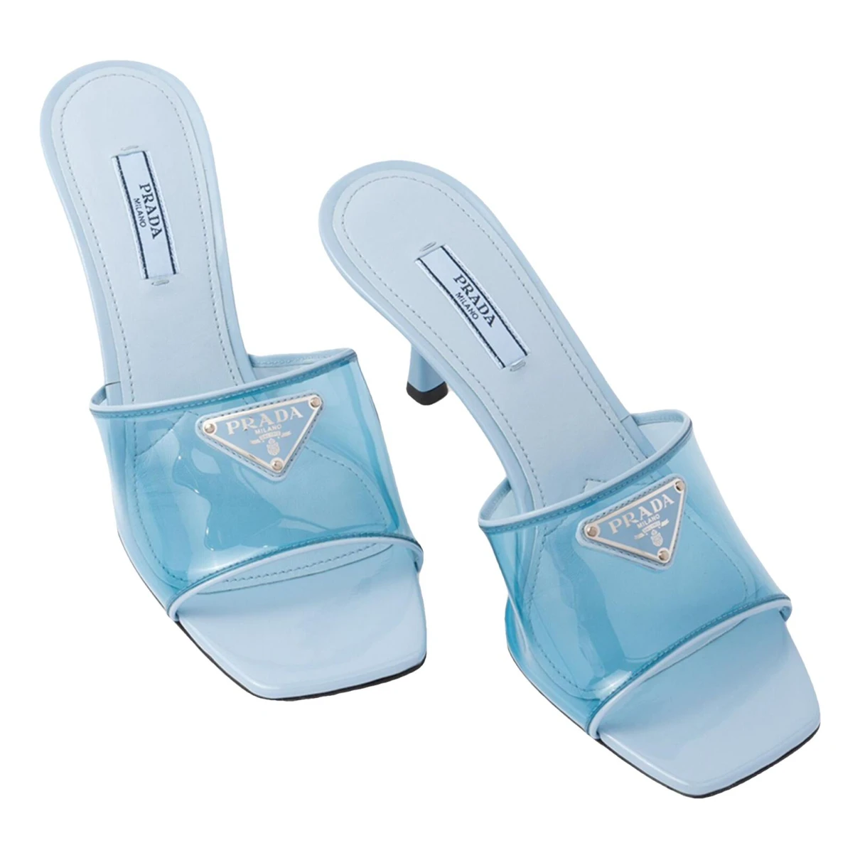 Pre-owned Prada Leather Sandals In Blue