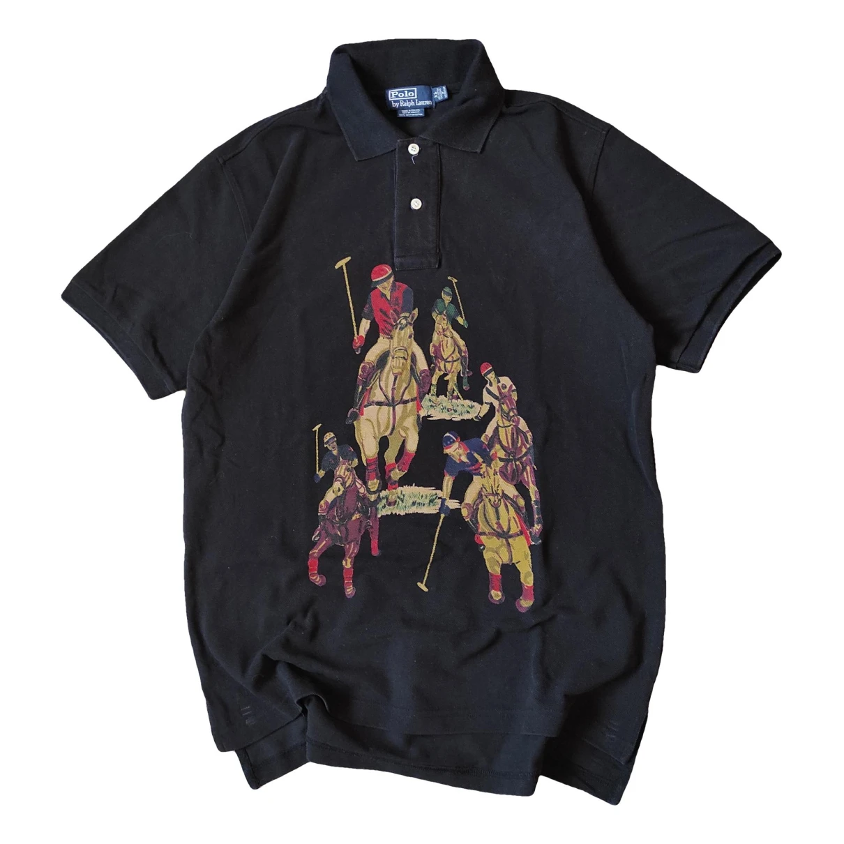 Pre-owned Polo Ralph Lauren Polo Classique Manches Courtes Polo Shirt In Black