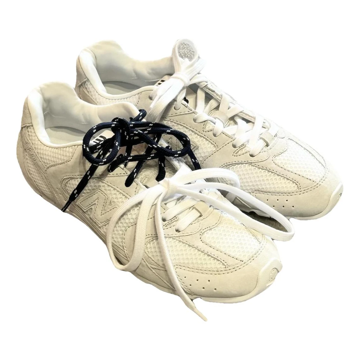 Pre-owned Miu Miu Leather Low Trainers In White
