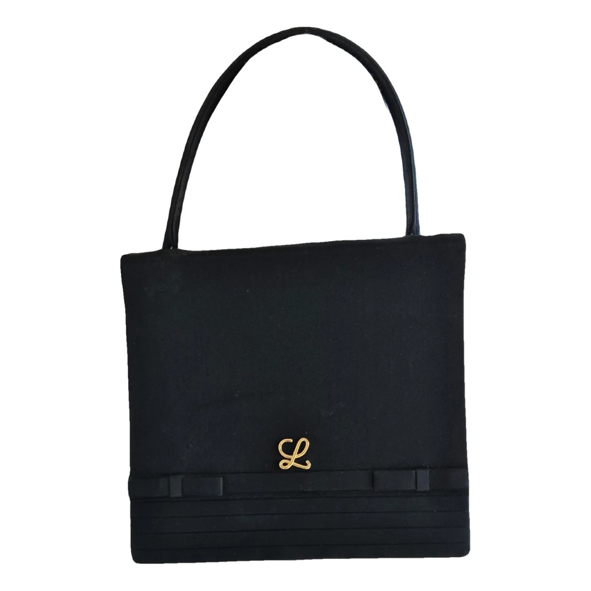 Pre-owned Loewe Silk Clutch Bag In Black