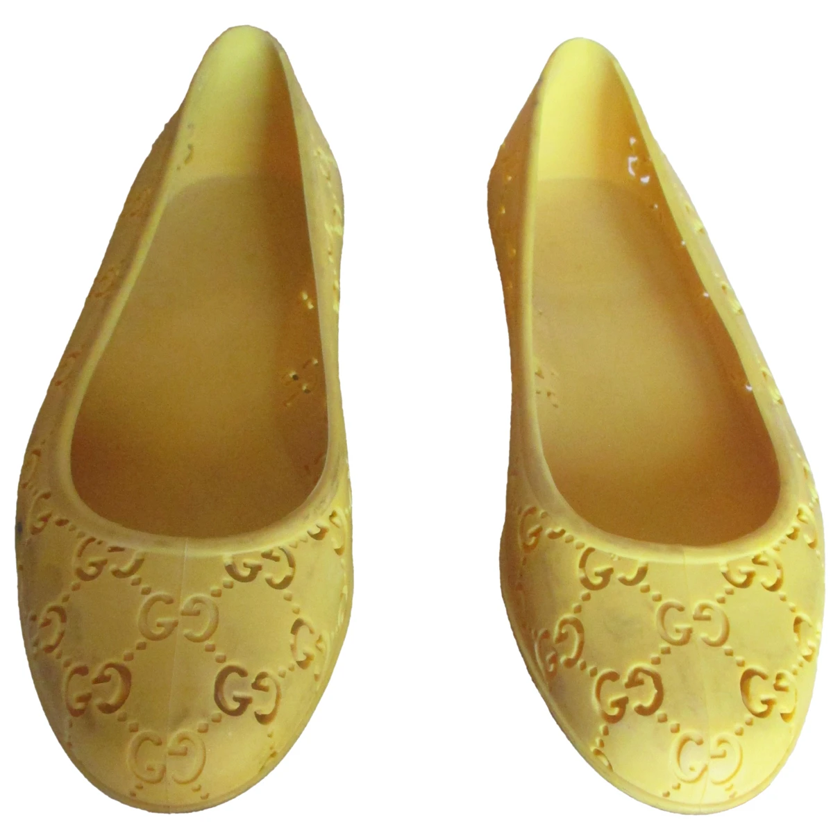 Pre-owned Gucci Ballet Flats In Yellow