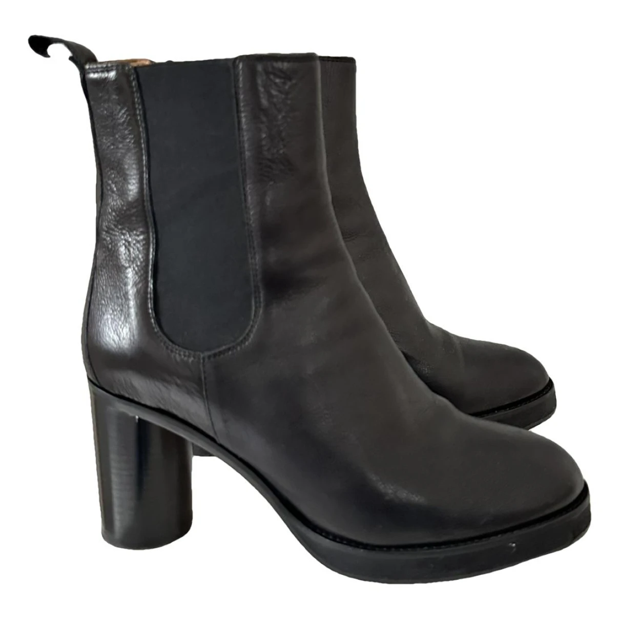 Pre-owned Isabel Marant Leather Cowboy Boots In Black