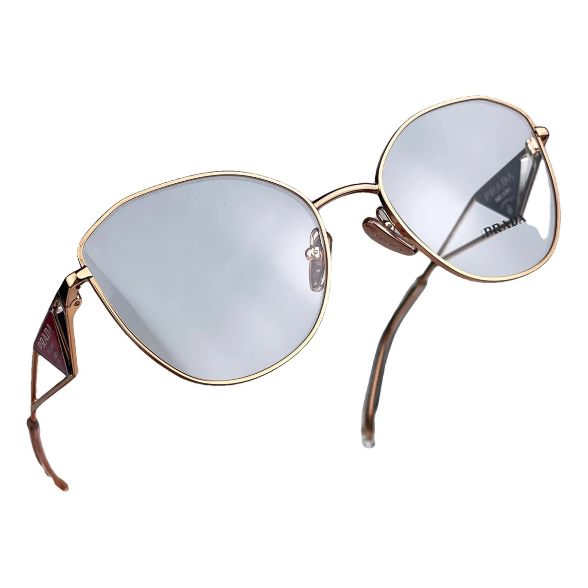 Pre-owned Prada Aviator Sunglasses In Gold