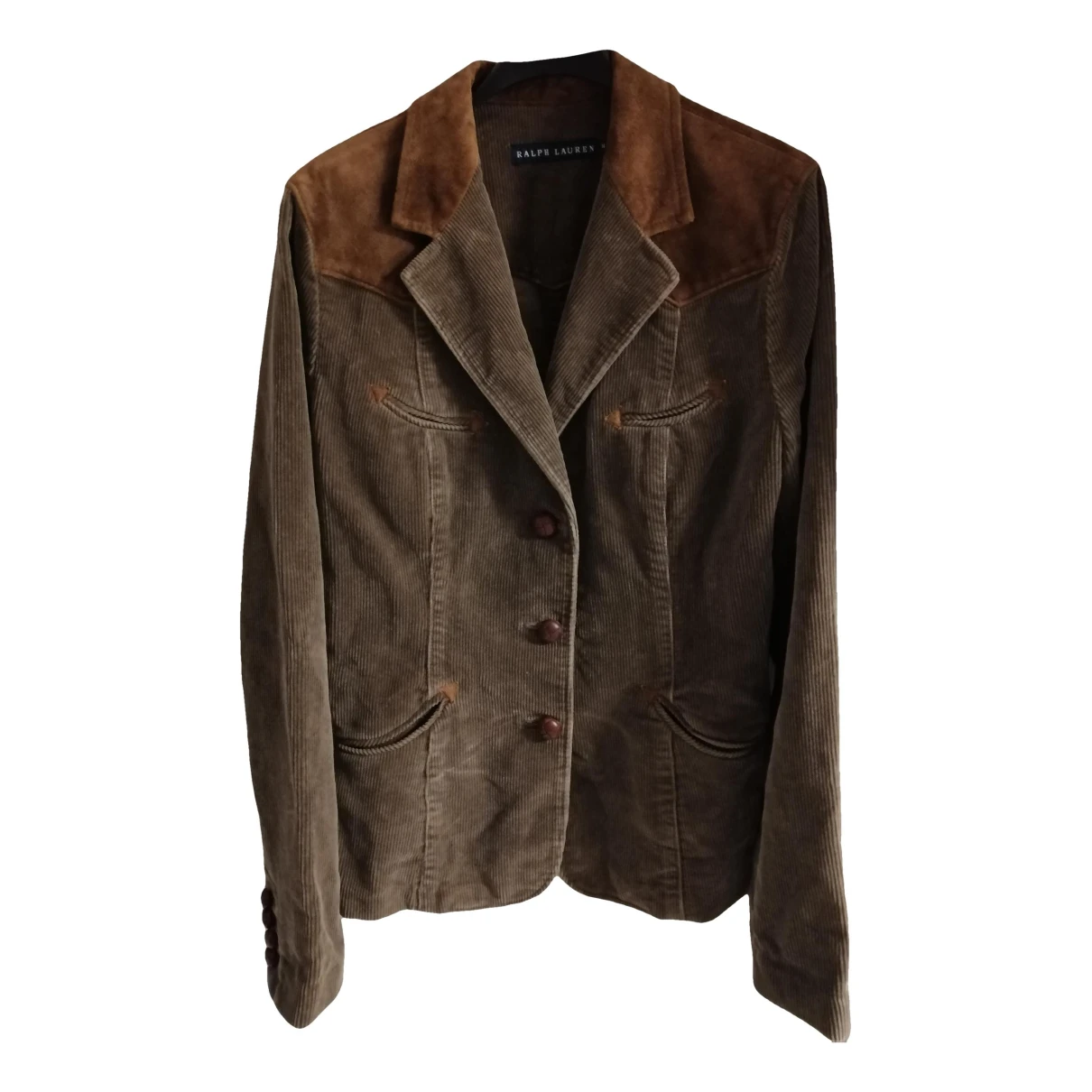 Pre-owned Ralph Lauren Leather Blazer In Brown