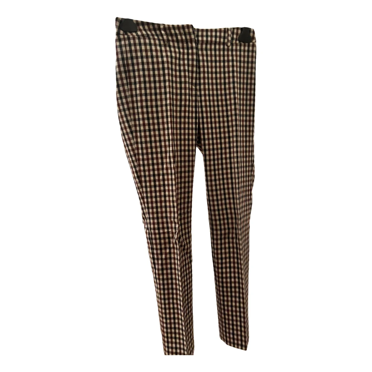 Pre-owned Max Mara Wool Straight Pants In Multicolour