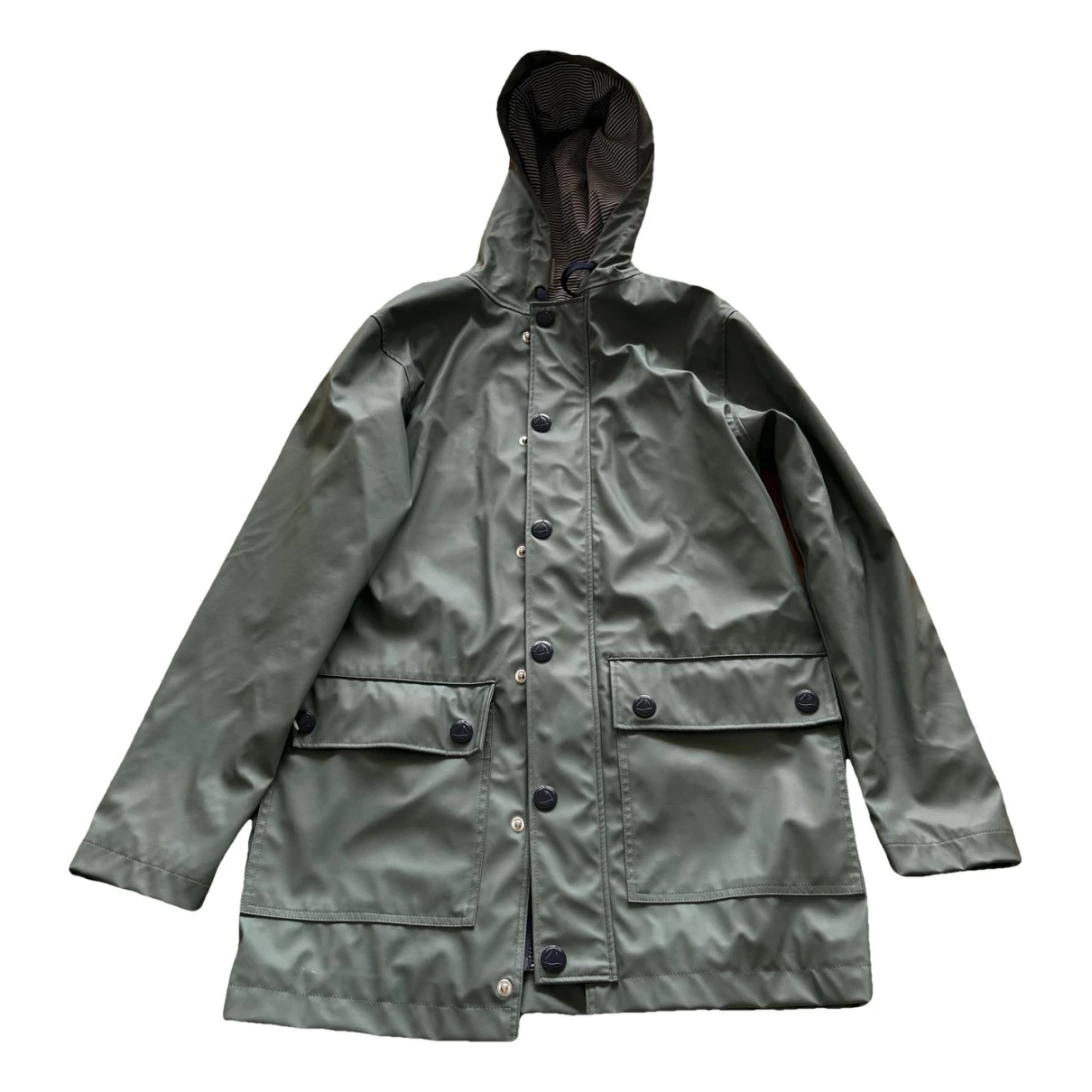Pre-owned Petit Bateau Trench Coat In Green