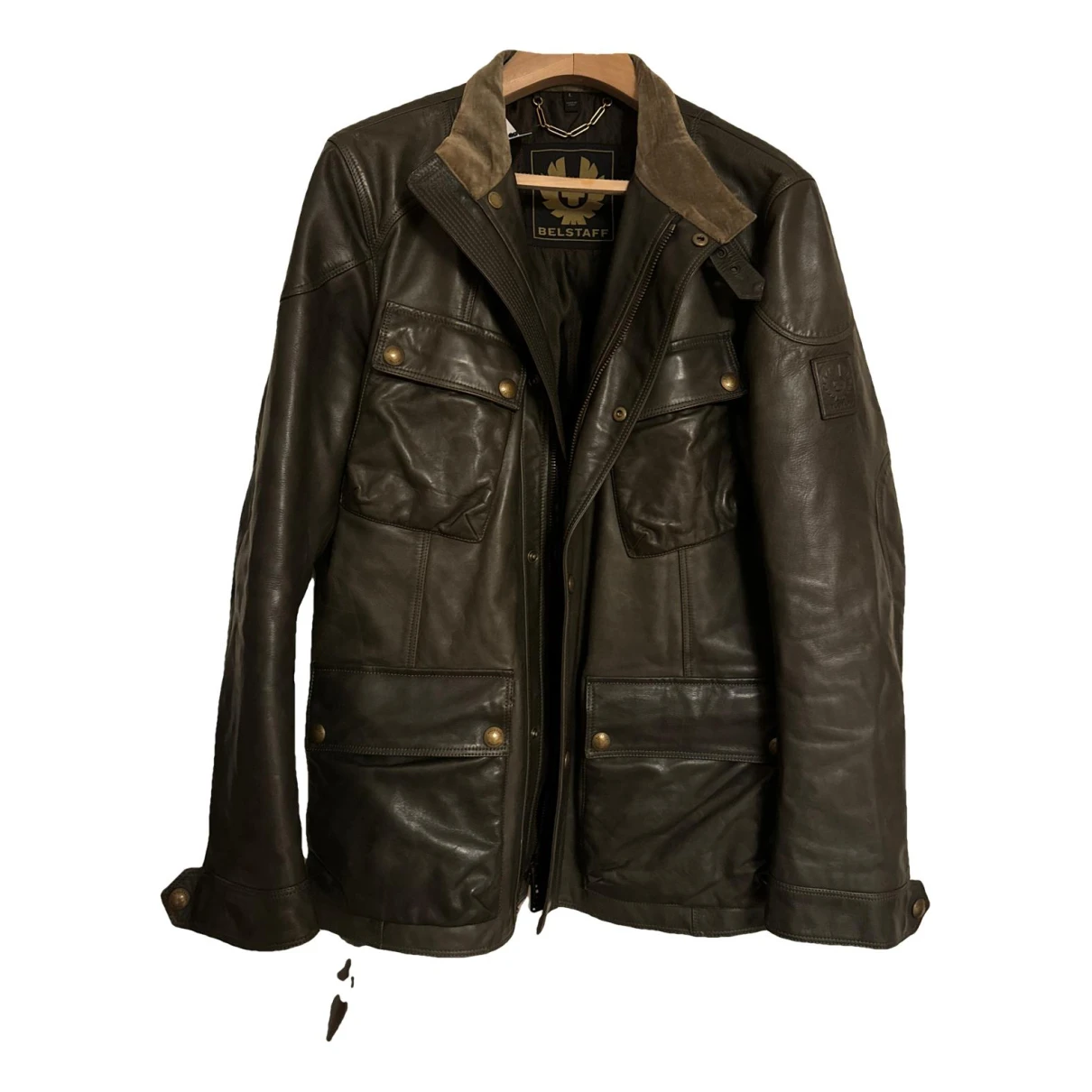 Pre-owned Belstaff Leather Vest In Green