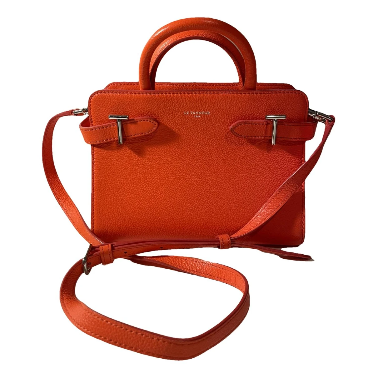 Pre-owned Le Tanneur Leather Handbag In Orange