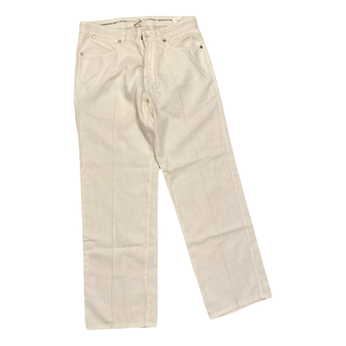 Pre-owned Ermenegildo Zegna Straight Jeans In White