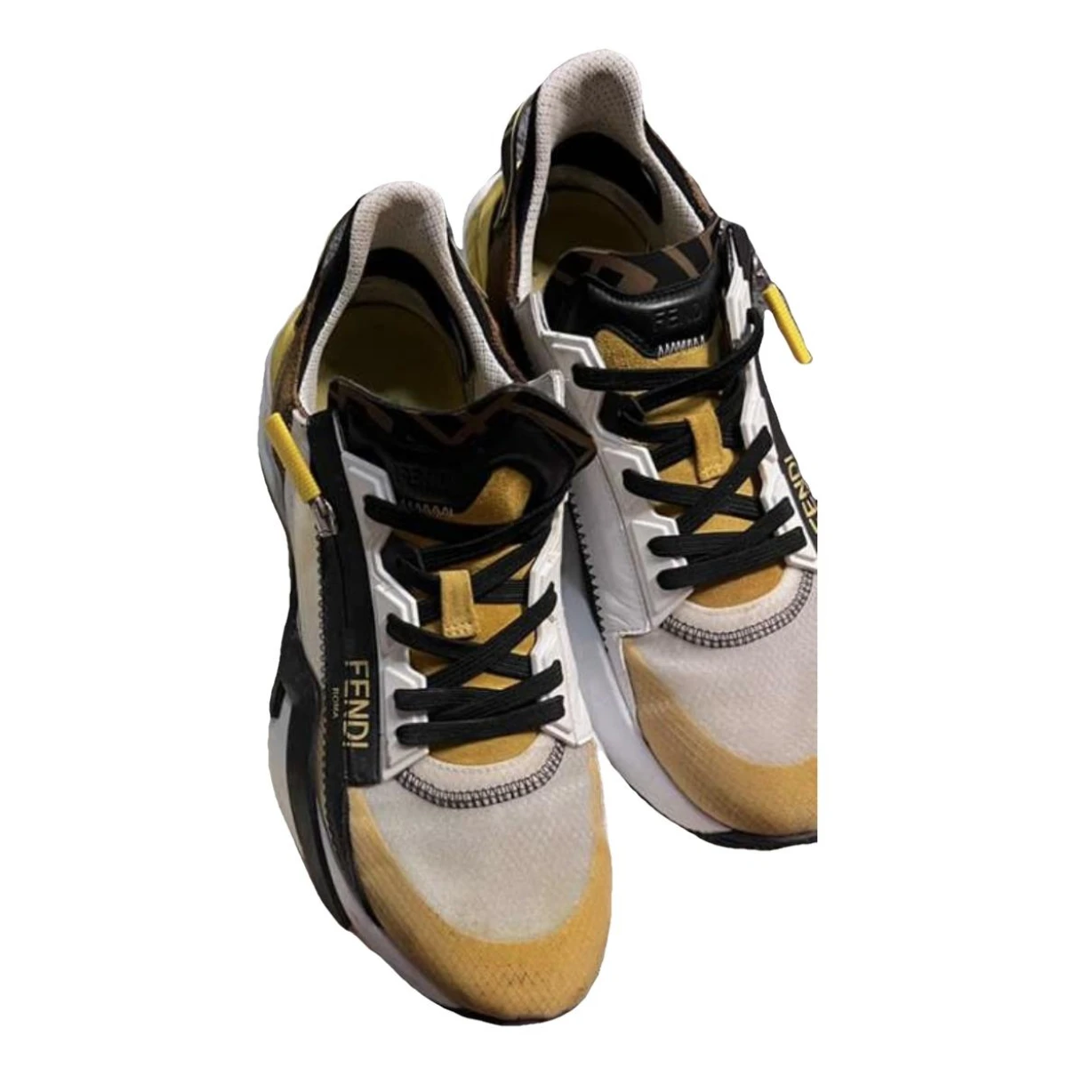Pre-owned Fendi Low Trainers In Yellow