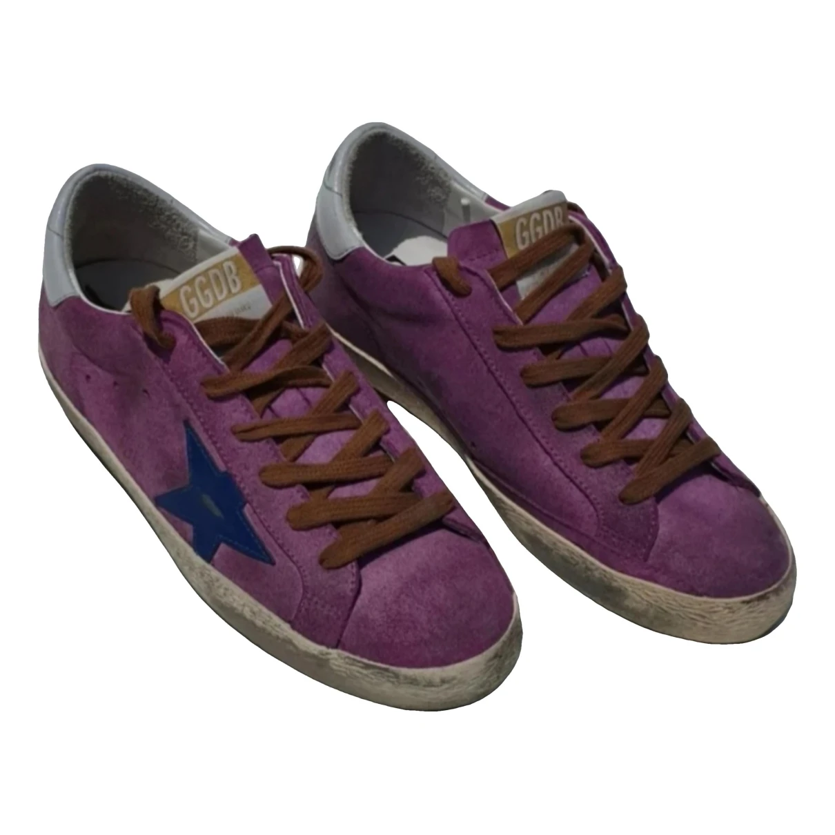 Pre-owned Golden Goose Superstar Leather Trainers In Purple