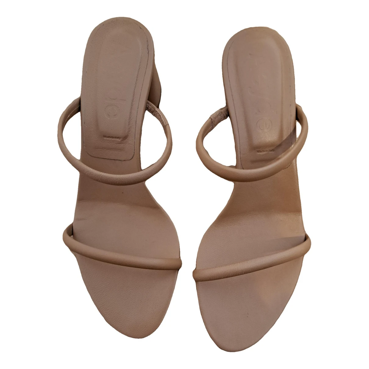 Pre-owned Aeyde Leather Mules In Beige