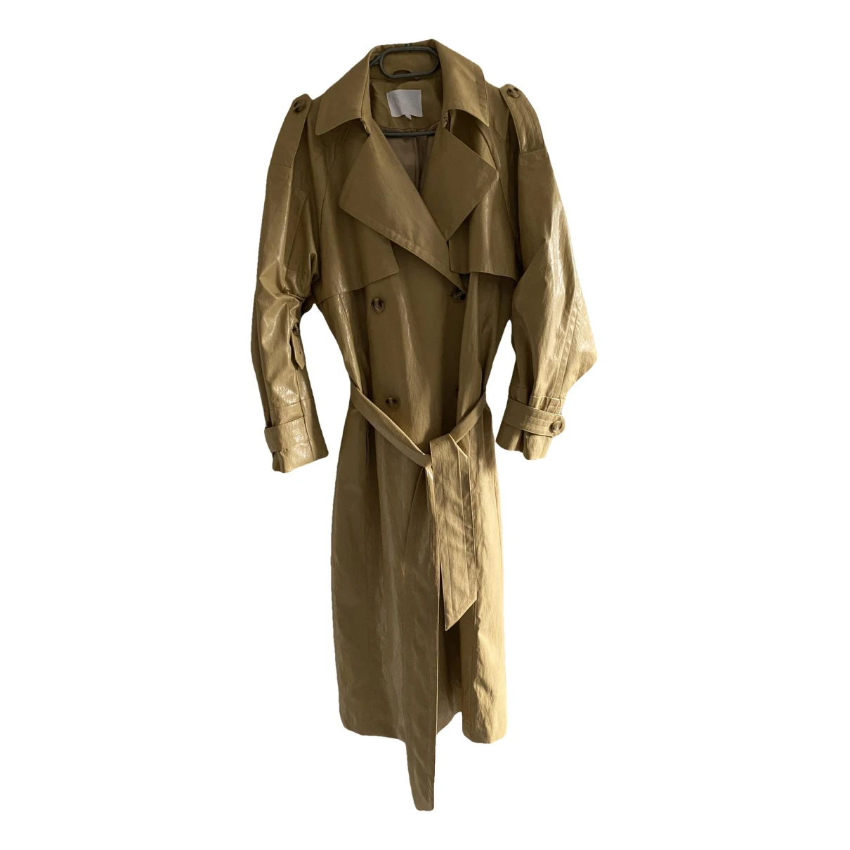 Pre-owned Lala Berlin Leather Coat In Gold