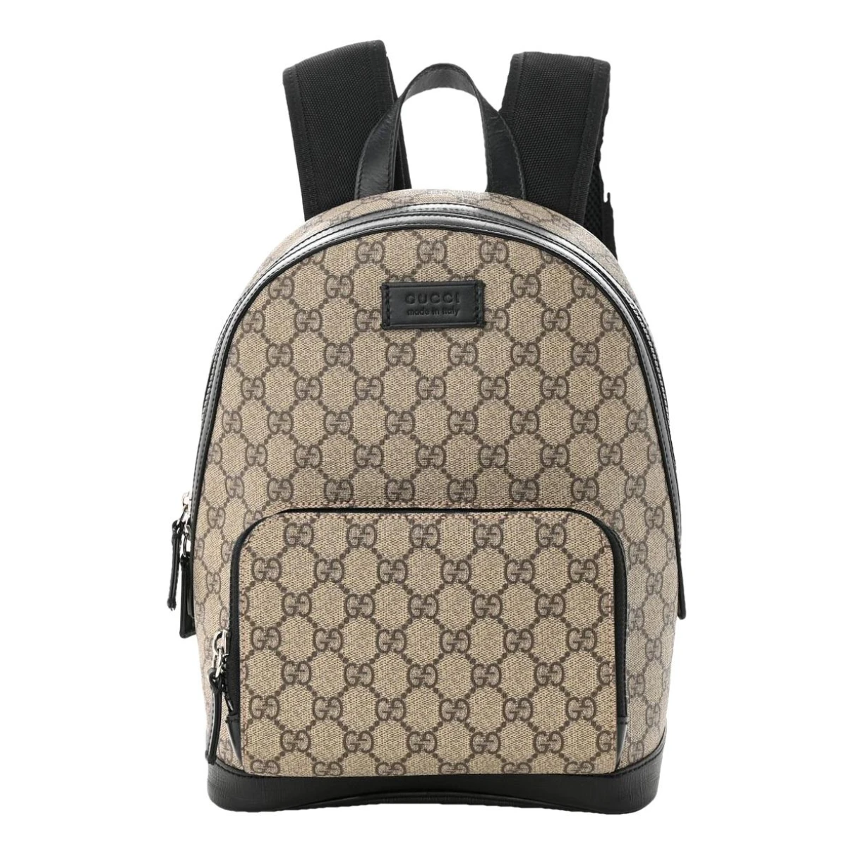 Pre-owned Gucci Interlocking Leather Backpack In Beige