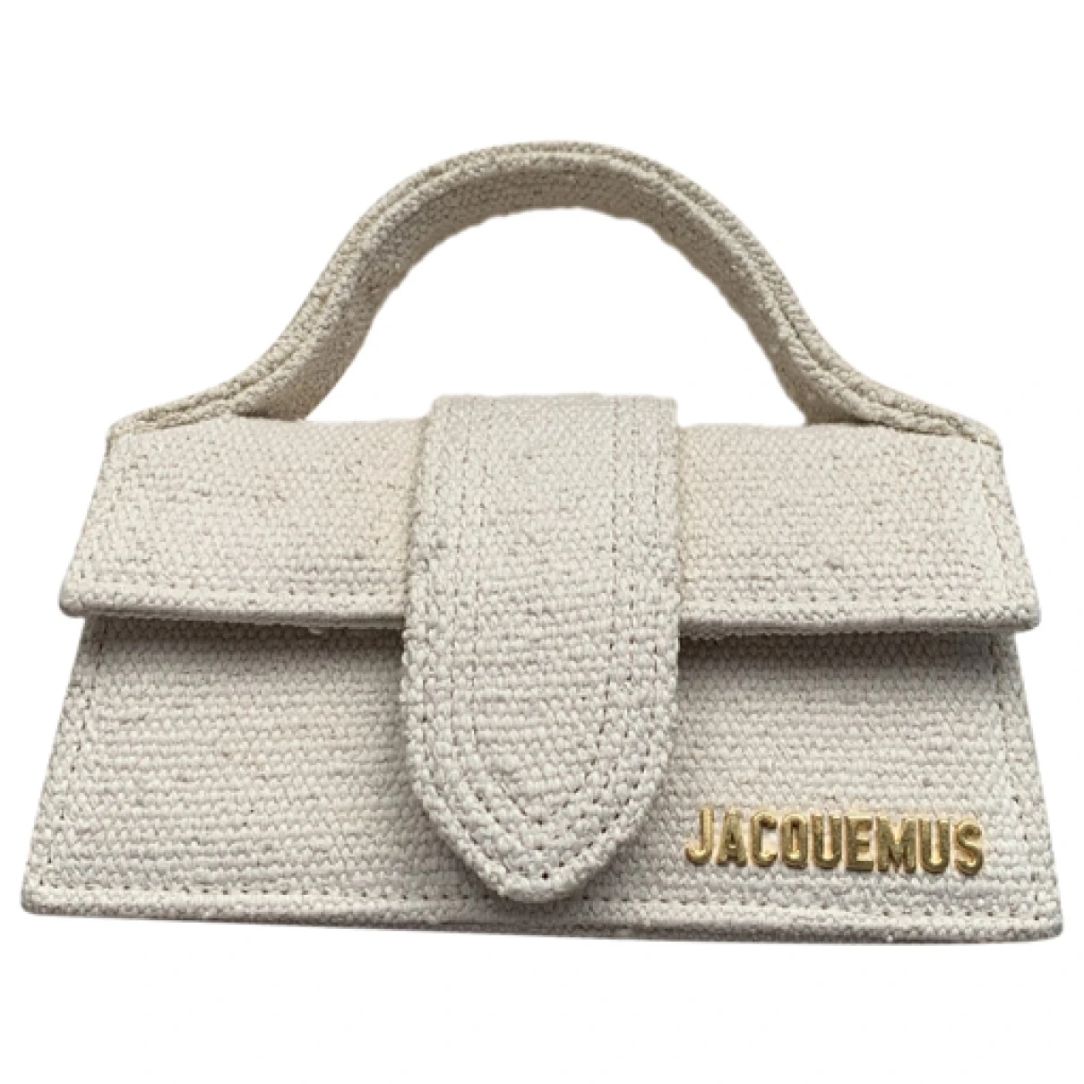 Pre-owned Jacquemus Le Bambino Tweed Crossbody Bag In White