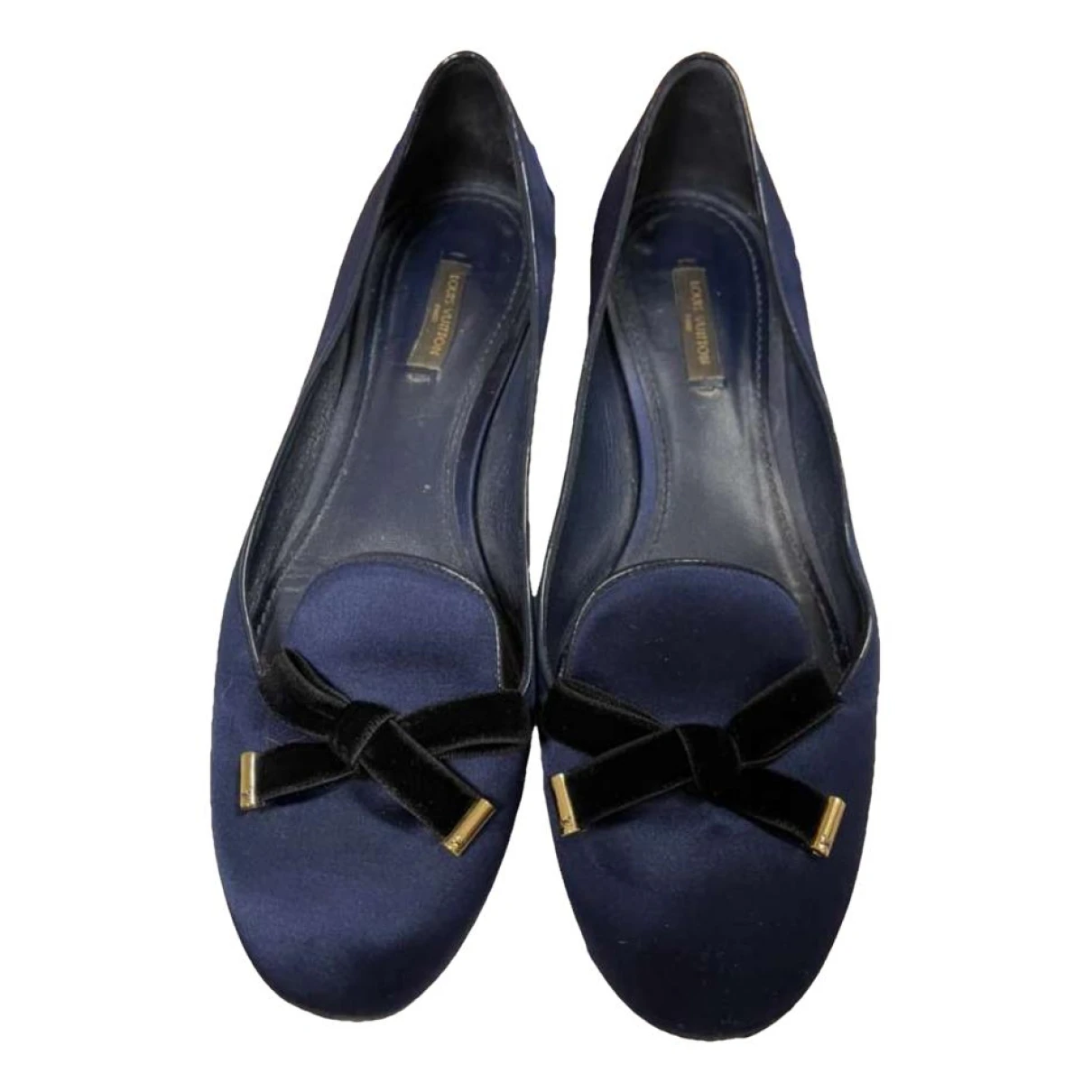 Pre-owned Louis Vuitton Leather Ballet Flats In Navy